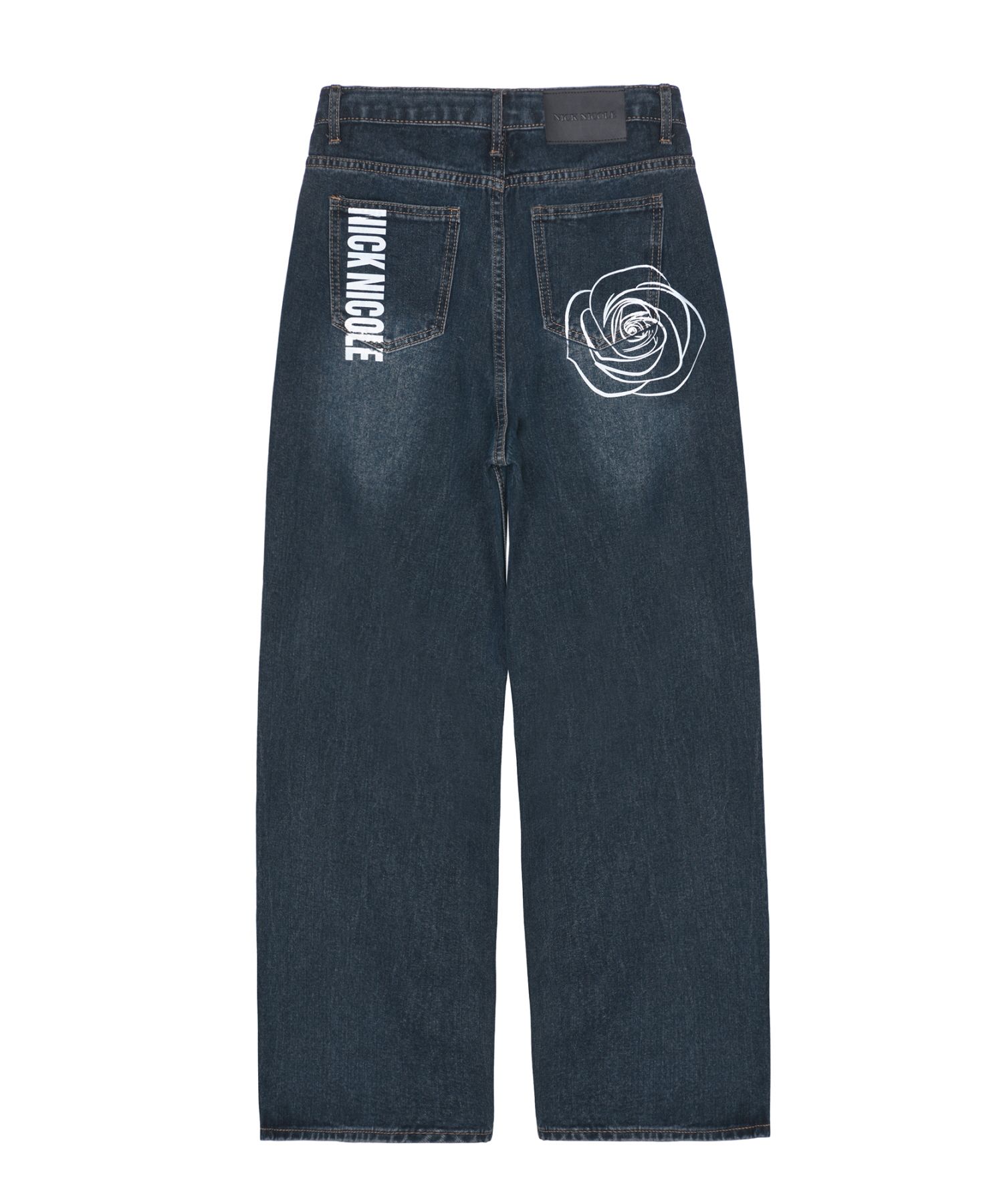 デニム・ジーパン [NICK&NICOLE] NICOLE ROSE PRINTING MINIMAL DENIM PANTS MUSINSA | NICK&NICOLE NICOLE ROSE PRINTING WASHING DENIM