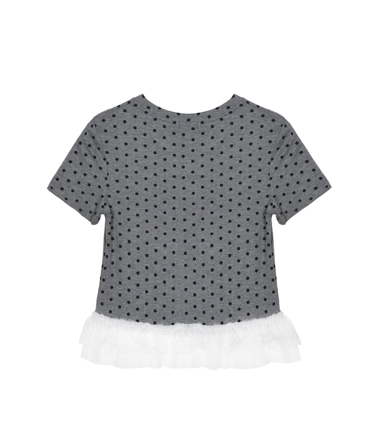 닉앤니콜(NICK&NICOLE) DOTS LACE HALF TOP_GRAY