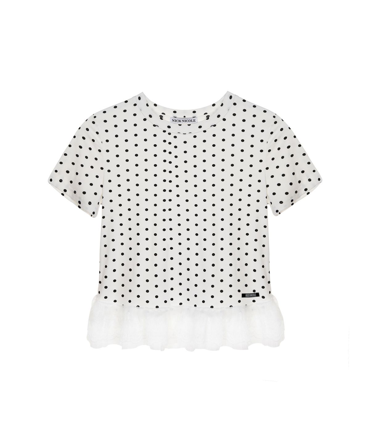 닉앤니콜(NICK&NICOLE) DOTS LACE HALF TOP_IVORY