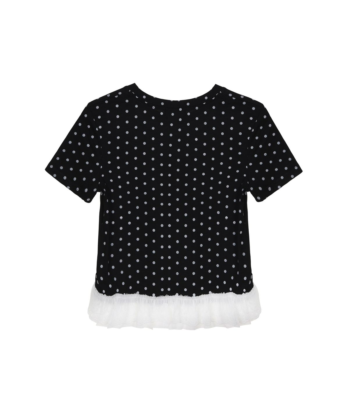 닉앤니콜(NICK&NICOLE) DOTS LACE HALF TOP_BLACK
