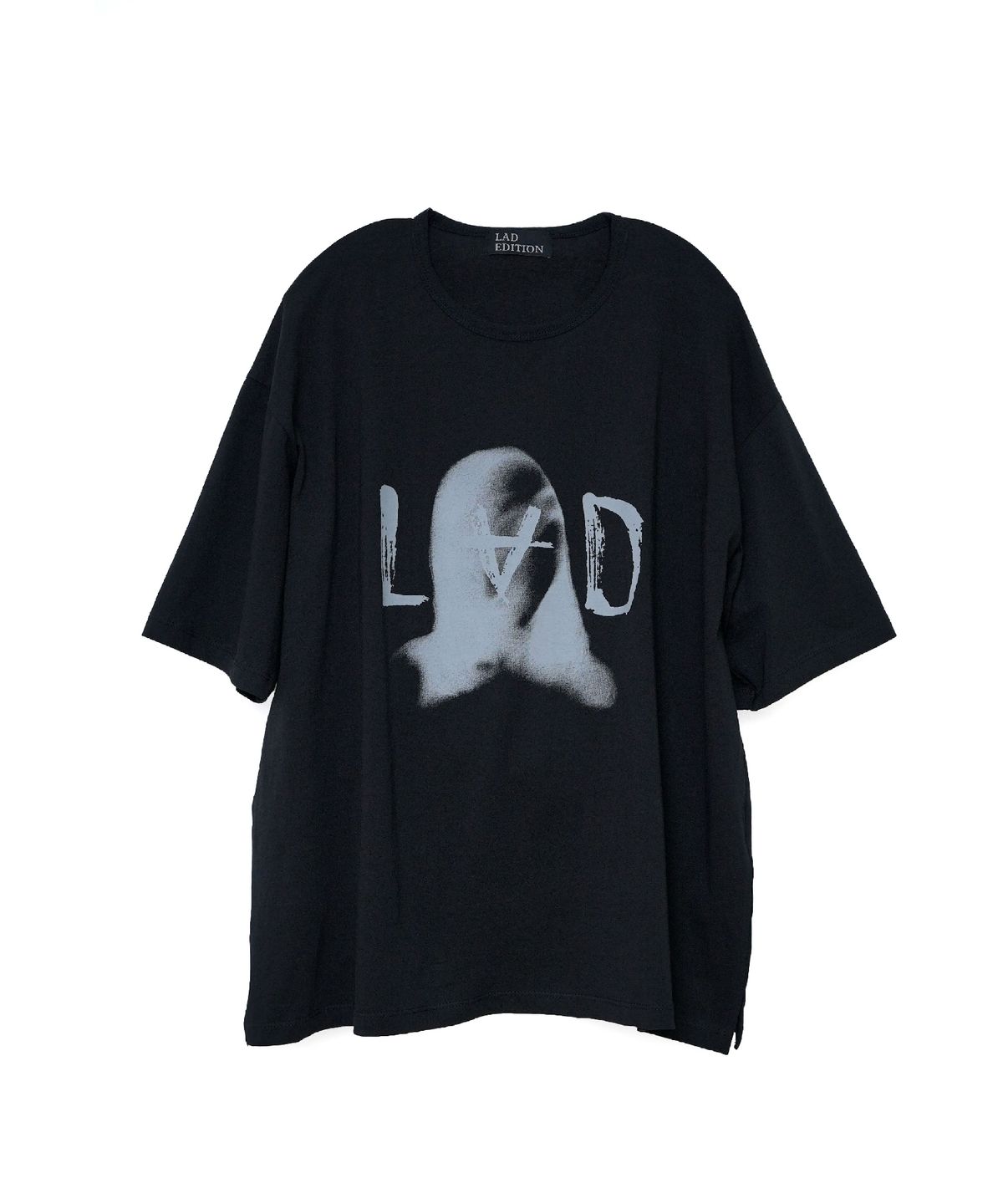 라드에디션(LAD EDITION) 리버스A 그래픽 오버핏 티셔츠_블랙