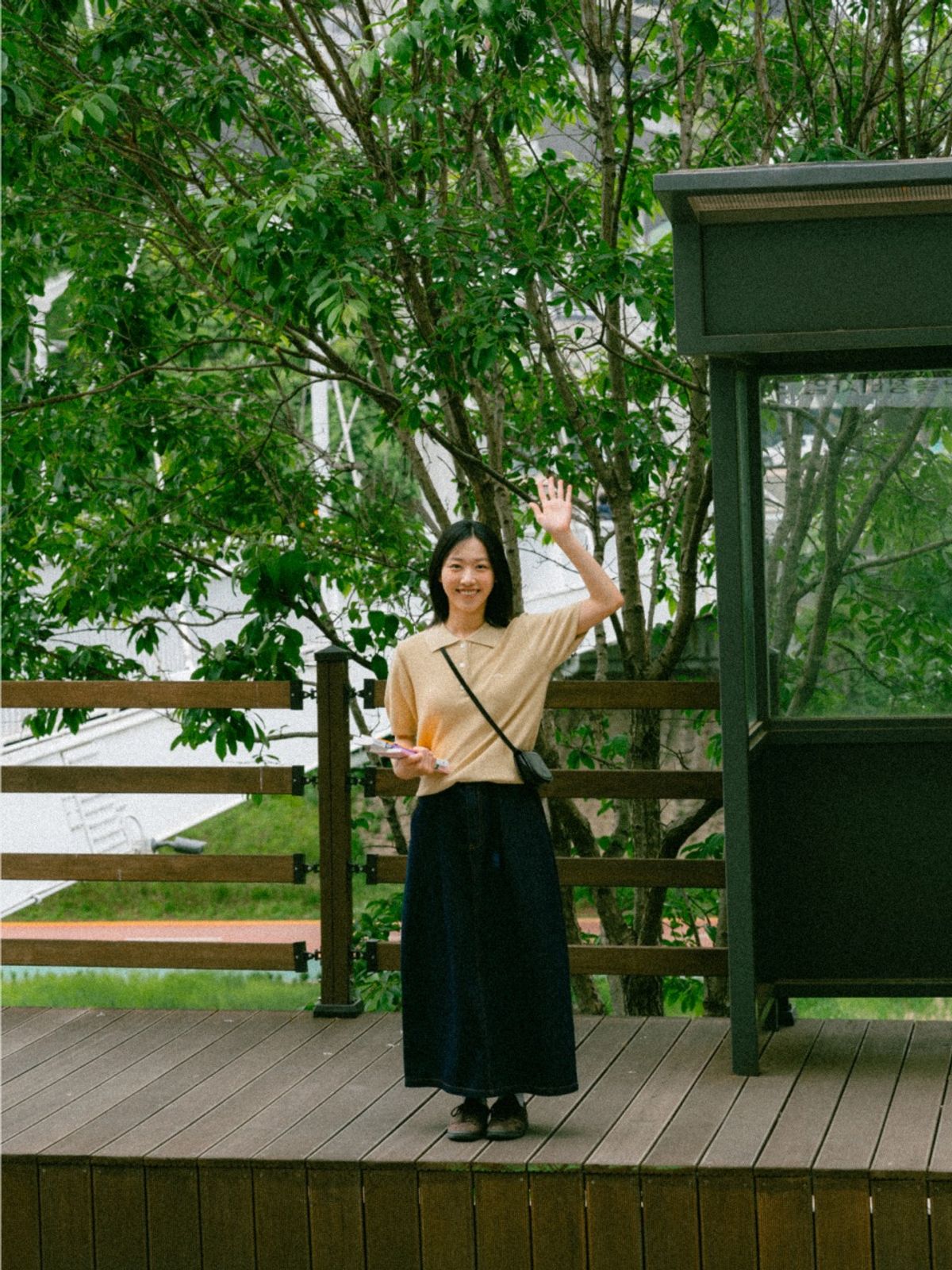 해브해드(HAVEHAD) 릴렉스 데님 벨티드 스커트 (데님블루)