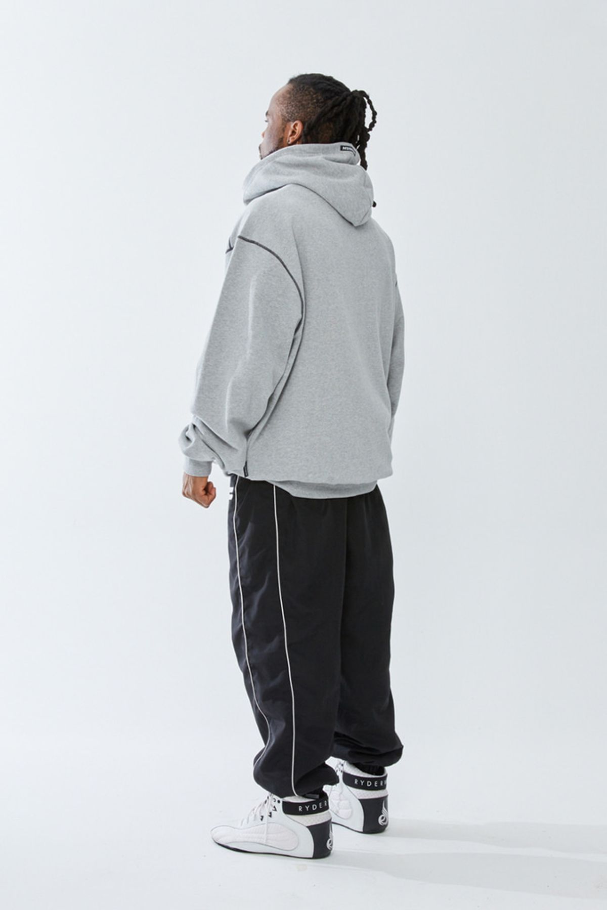머스콜로(MUSCOLO) 머스콜로 투웨이 오버핏 후드 집업 - 그레이