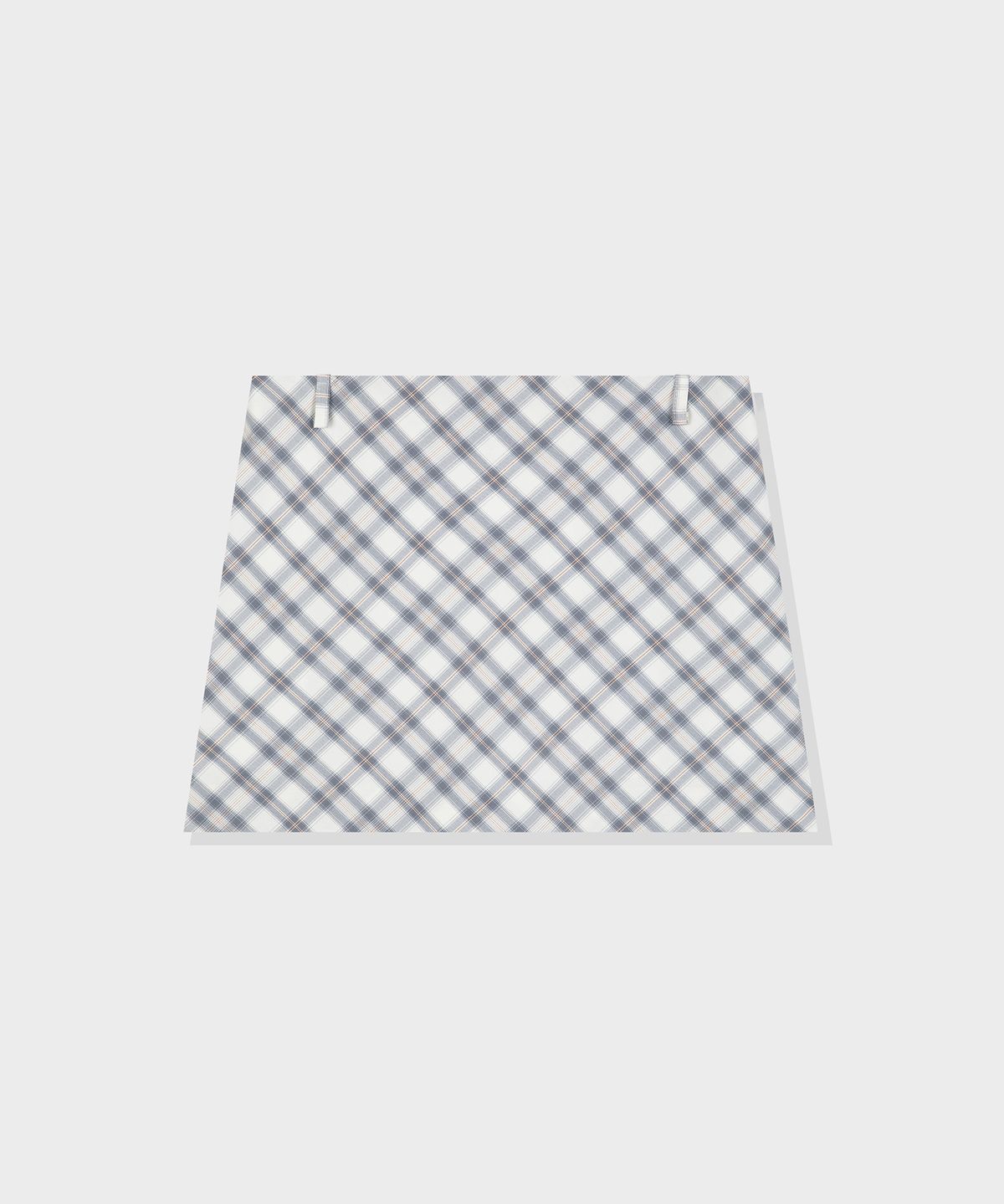 디망쉬(dimanche) Check Mini Skirt (soft grey)