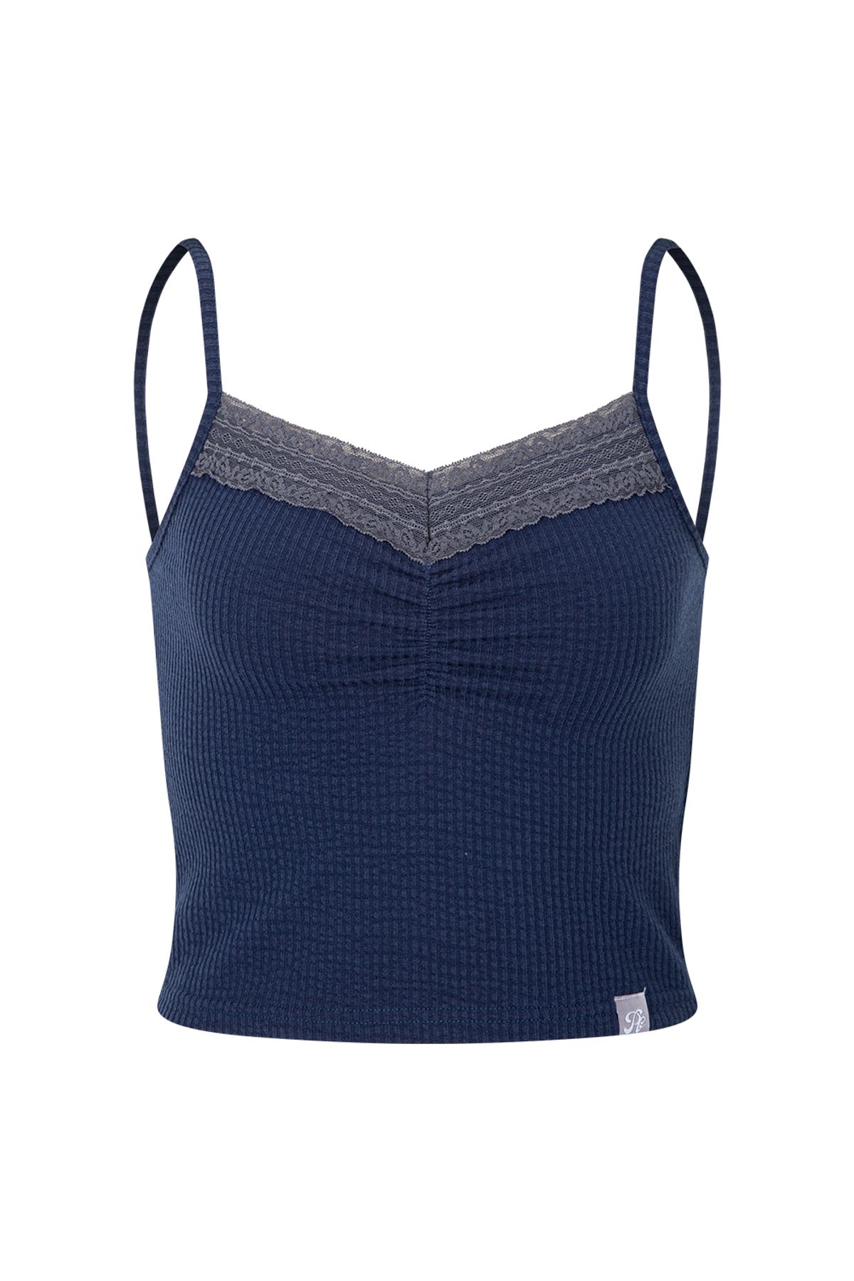 플리즈노팔로우(PLEASENOFOLLOW) Hanni Lace Sleeveless Top (Vintage Navy)
