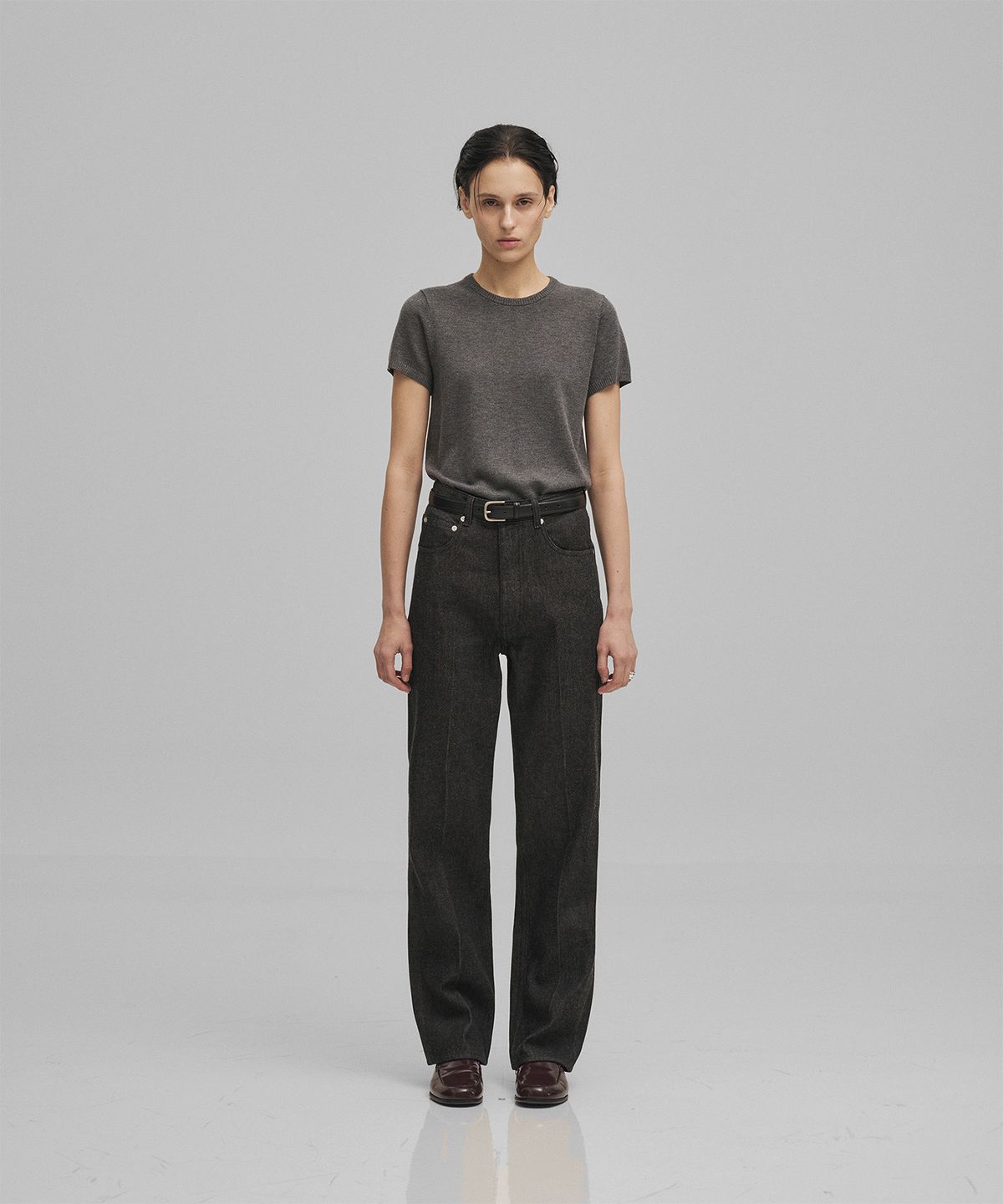어나더오피스 우먼(ANOTHER OFFICE WOMEN) w. Standard Kuroki Denim Pants (Black)