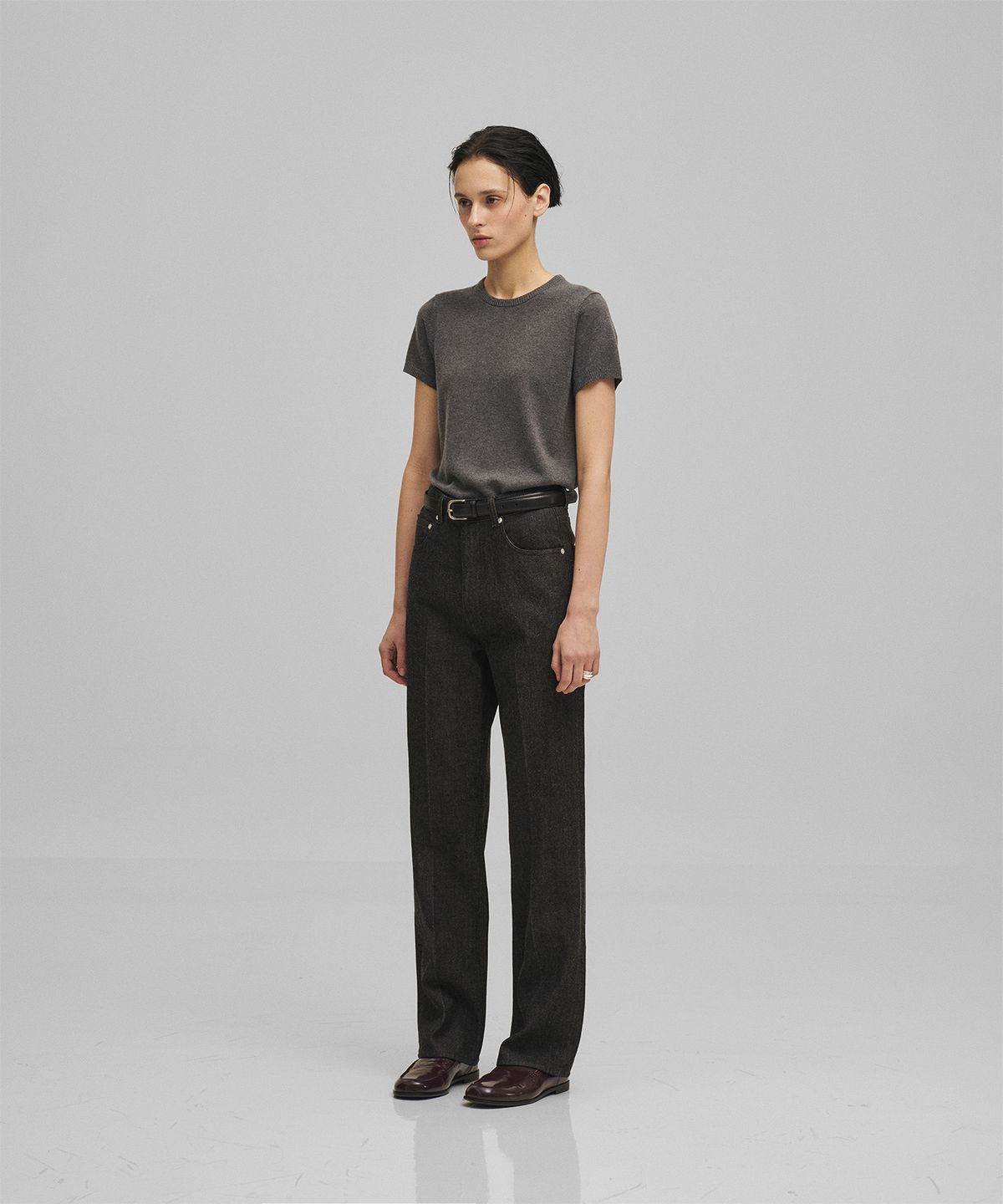 어나더오피스 우먼(ANOTHER OFFICE WOMEN) w. Standard Kuroki Denim Pants (Black)