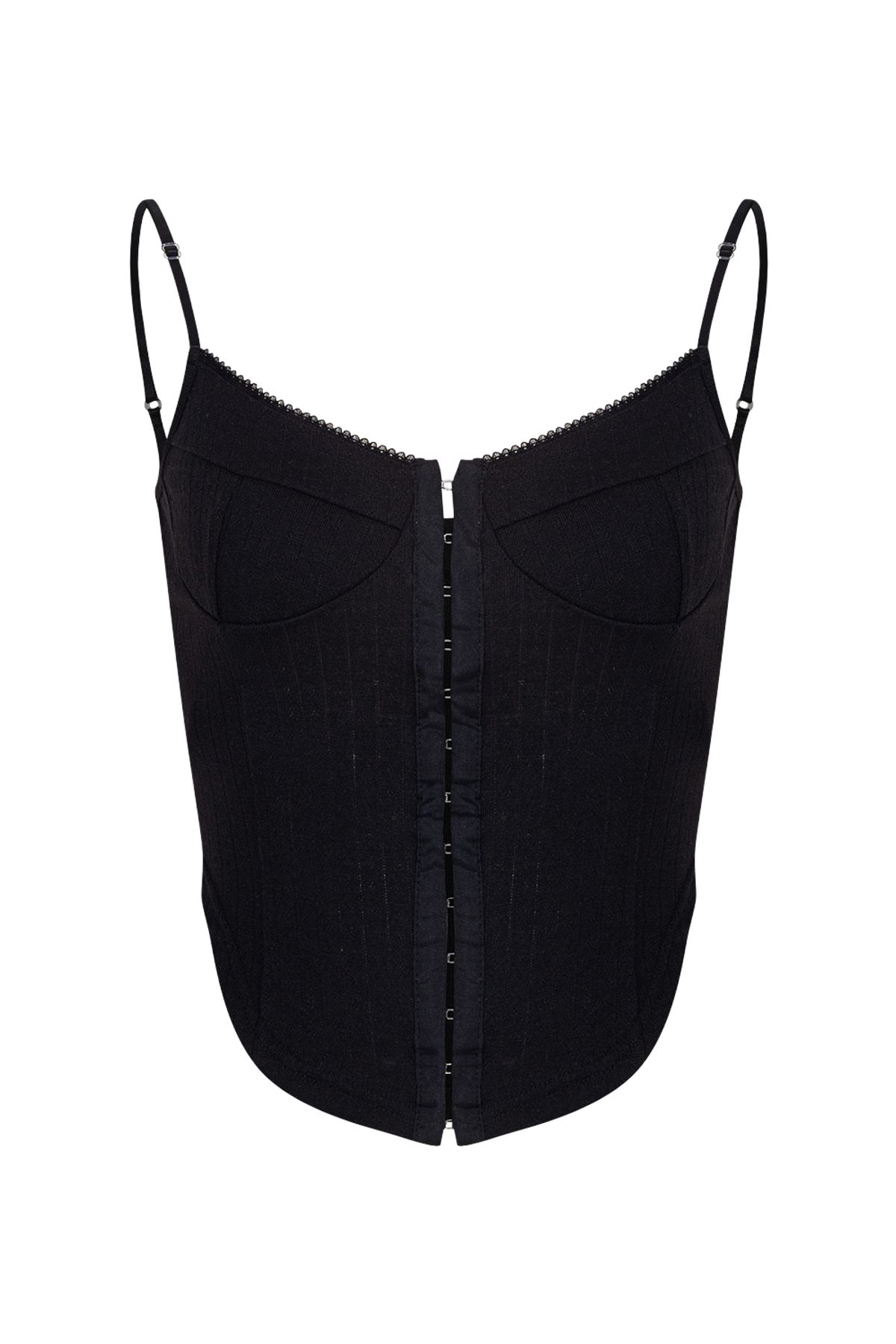 플리즈노팔로우(PLEASENOFOLLOW) Joan Corset Sleeveless Top (Black)