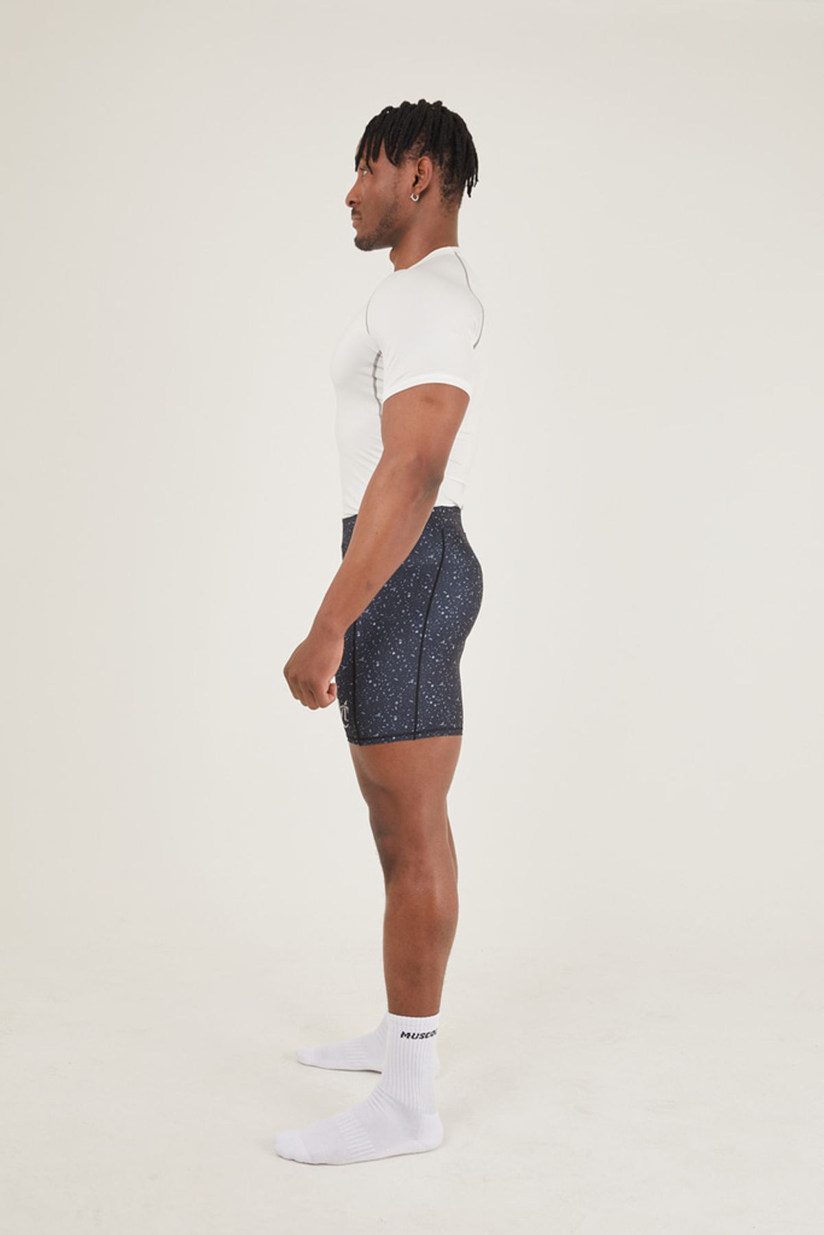 머스콜로(MUSCOLO) MENS COMPRESSION SHORT SLEEVE WHITE