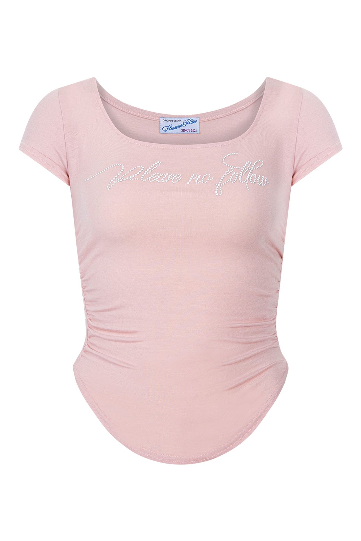 플리즈노팔로우(PLEASENOFOLLOW) Romy Logo Short Top (Baby Pink)