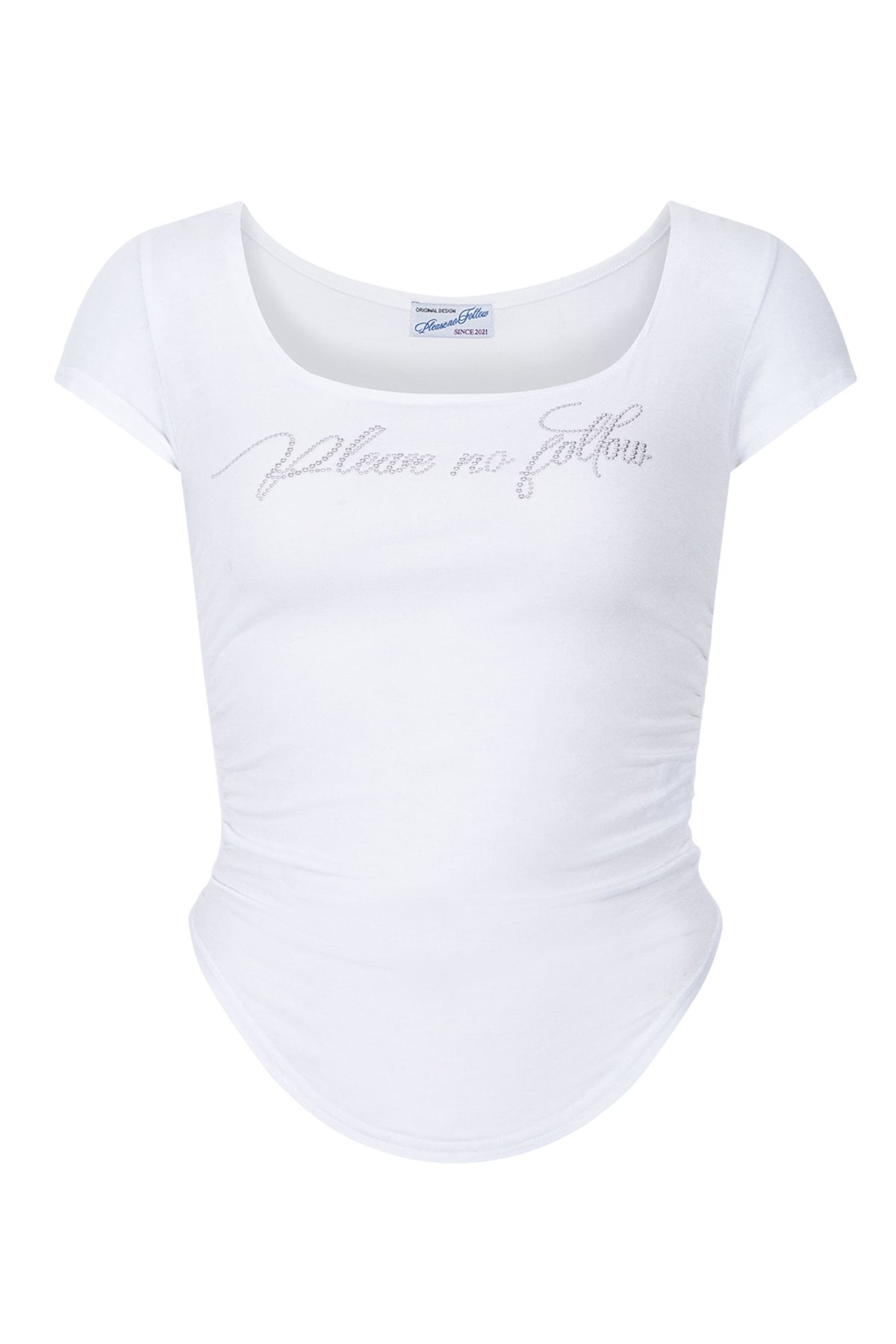 플리즈노팔로우(PLEASENOFOLLOW) Romy Logo Short Top (White)