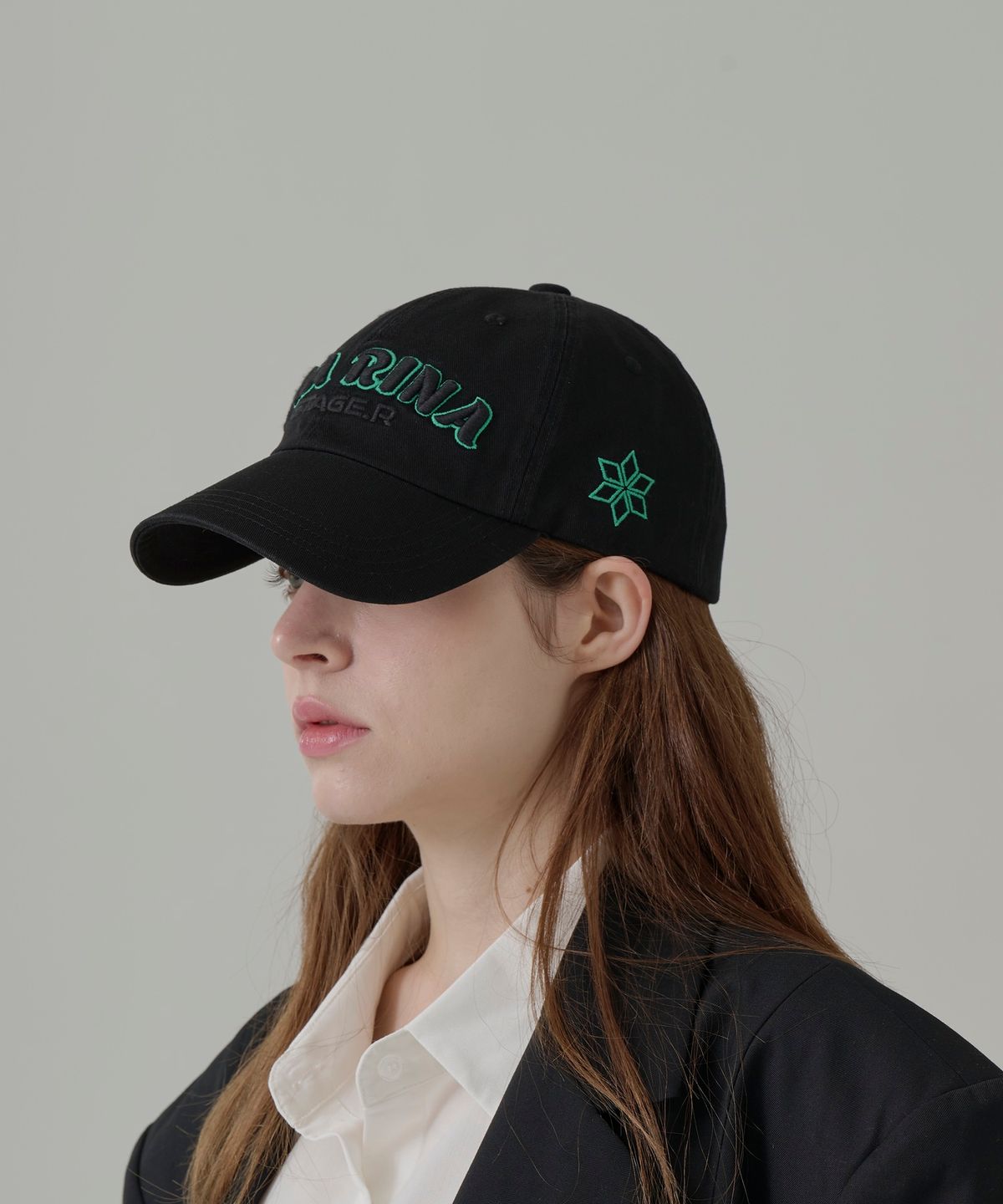 스테이지알(STAGE.R) 다이아리나 워싱 볼캡 [블랙]