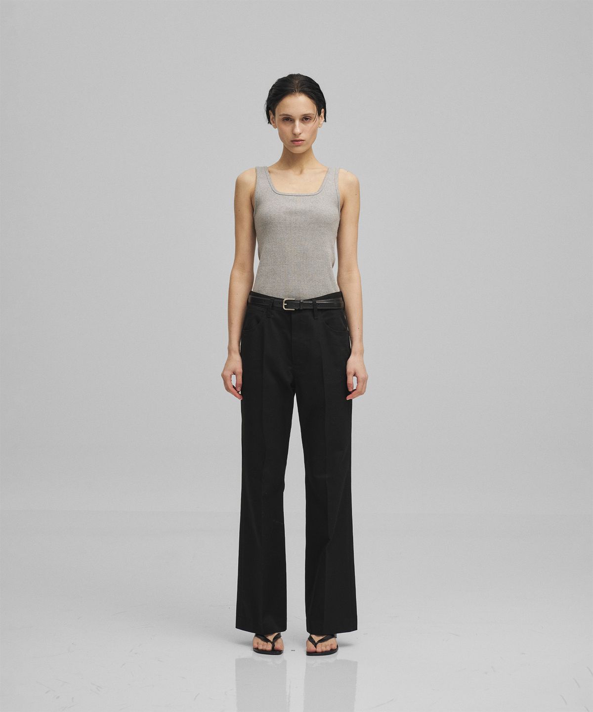 어나더오피스 우먼(ANOTHER OFFICE WOMEN) w. Tailored Twill Bootcut Pants (Black)