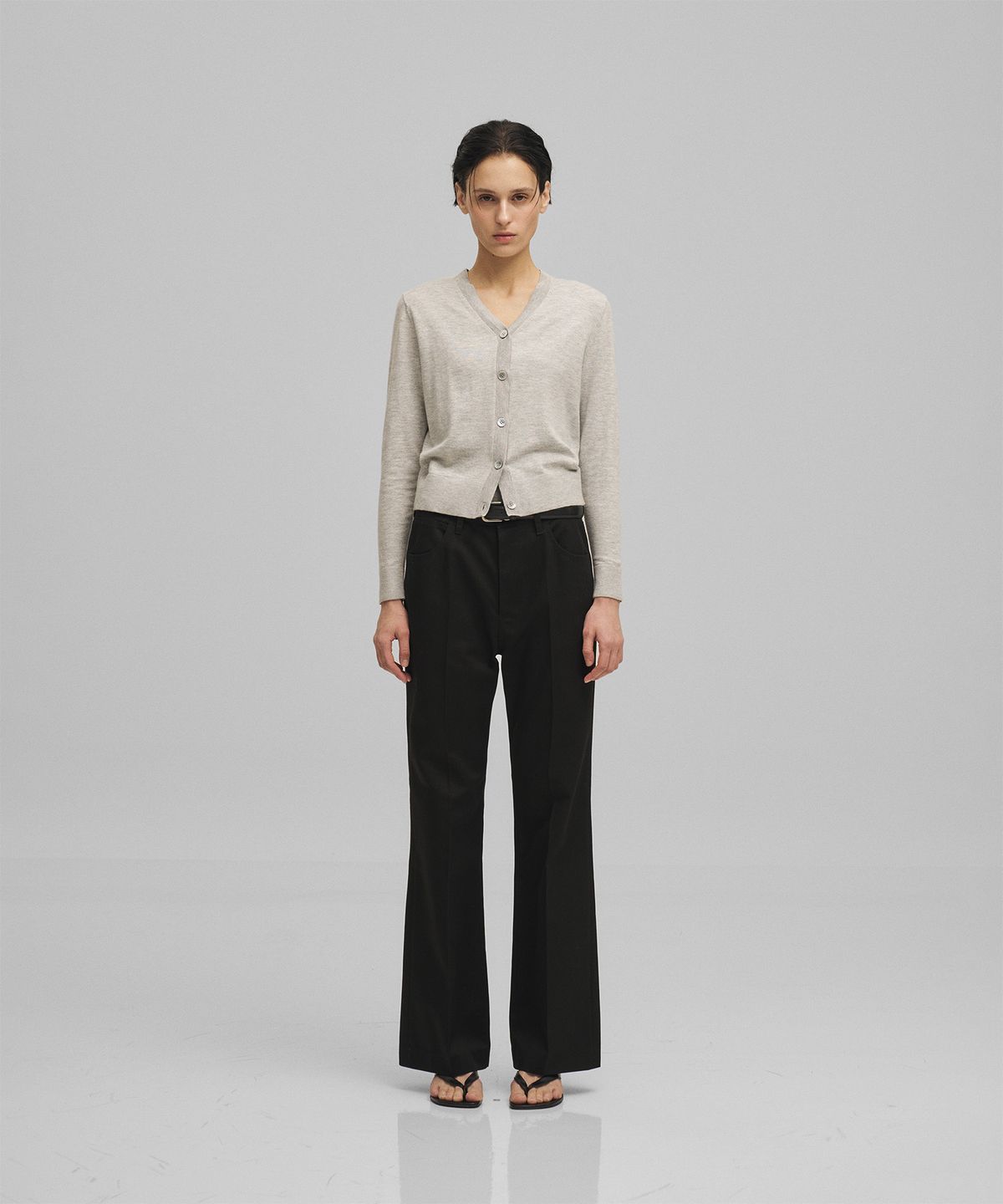 어나더오피스 우먼(ANOTHER OFFICE WOMEN) w. Tailored Twill Bootcut Pants (Black)