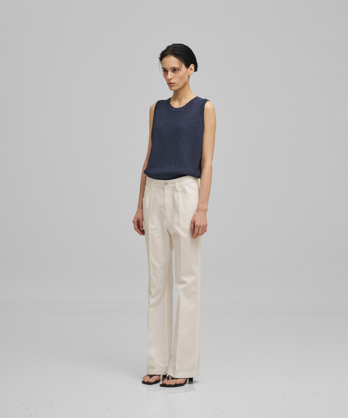 어나더오피스 우먼(ANOTHER OFFICE WOMEN) w. Tailored Twill Bootcut Pants (Off White)