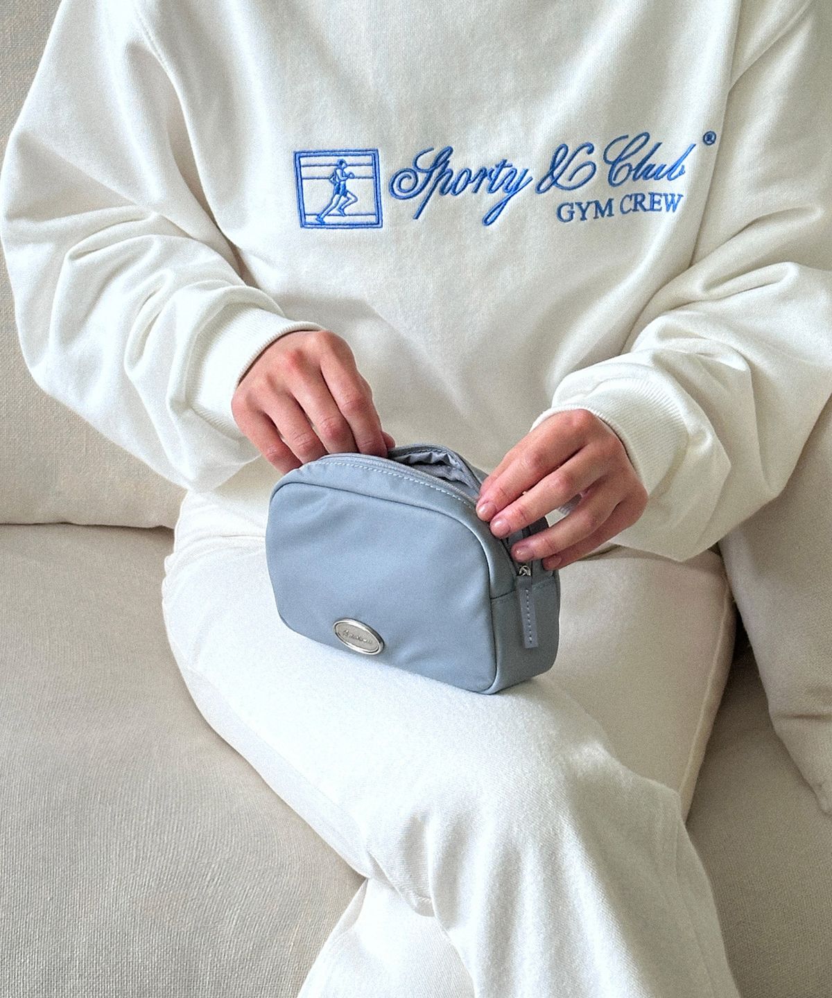 꼬떼드무아(COTEDEMOI) Aerien Souffle Pouch - Misty Blue