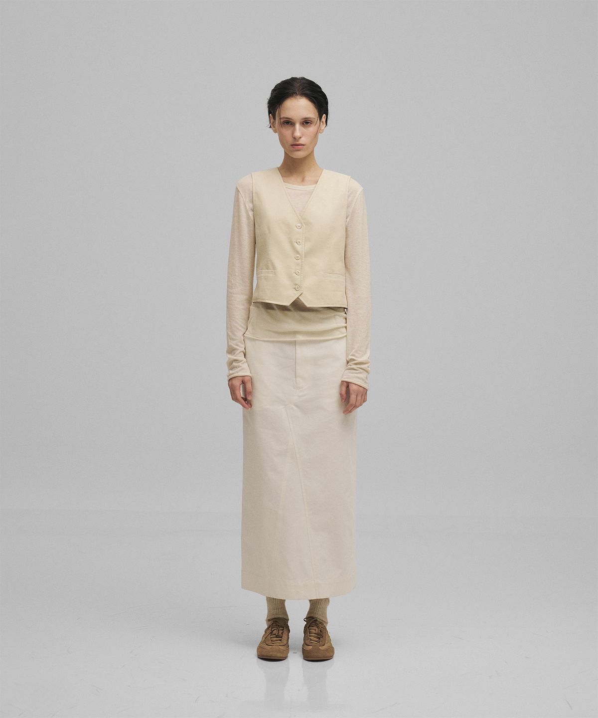 어나더오피스 우먼(ANOTHER OFFICE WOMEN) w. Jane Corduroy Vest (Ecru)