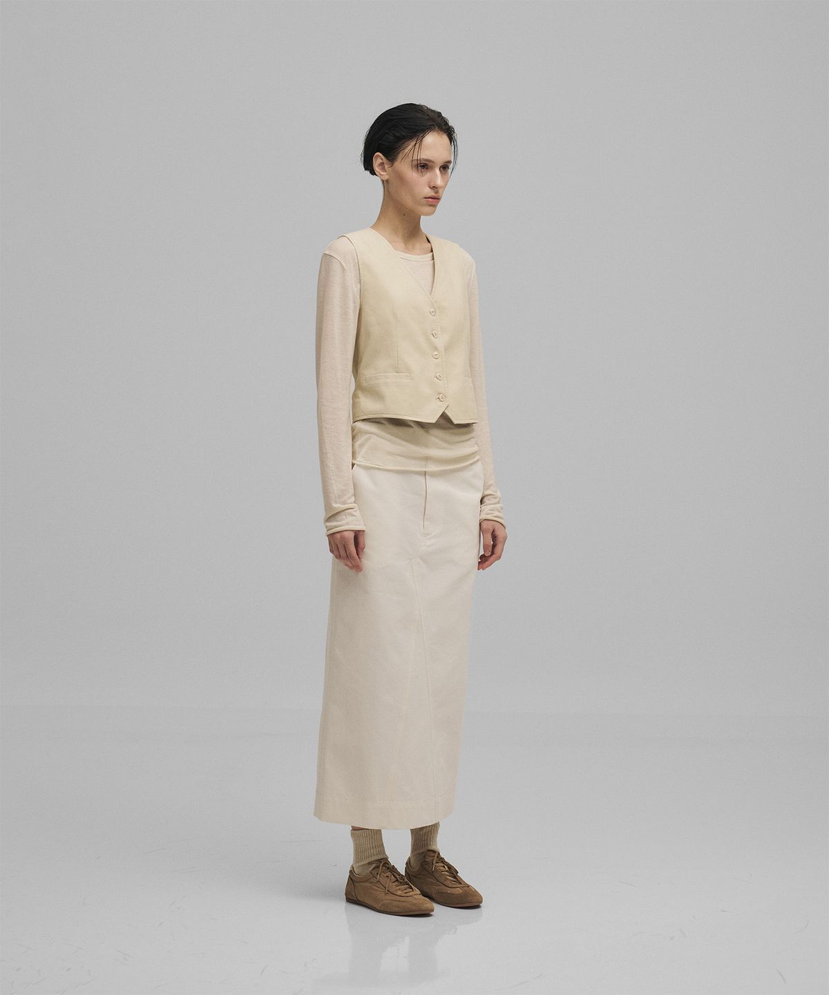 어나더오피스 우먼(ANOTHER OFFICE WOMEN) w. Jane Corduroy Vest (Ecru)
