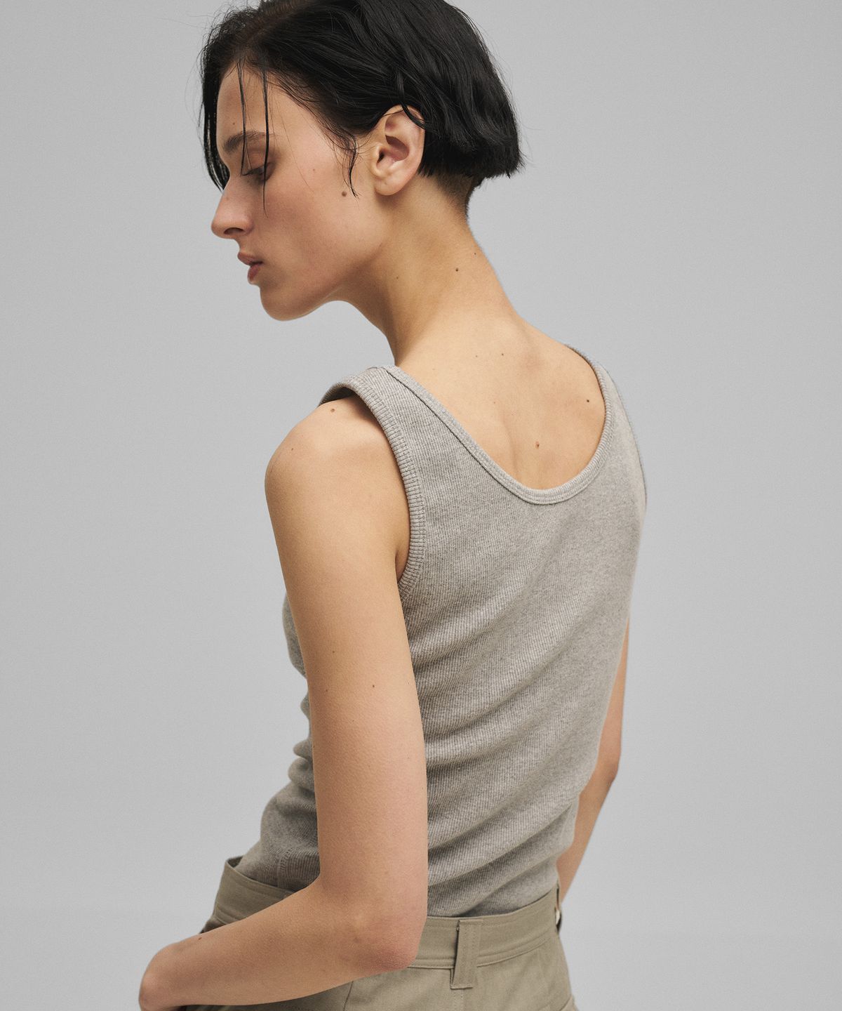 어나더오피스 우먼(ANOTHER OFFICE WOMEN) w. Scoop Neck Tank (Heather Gray)