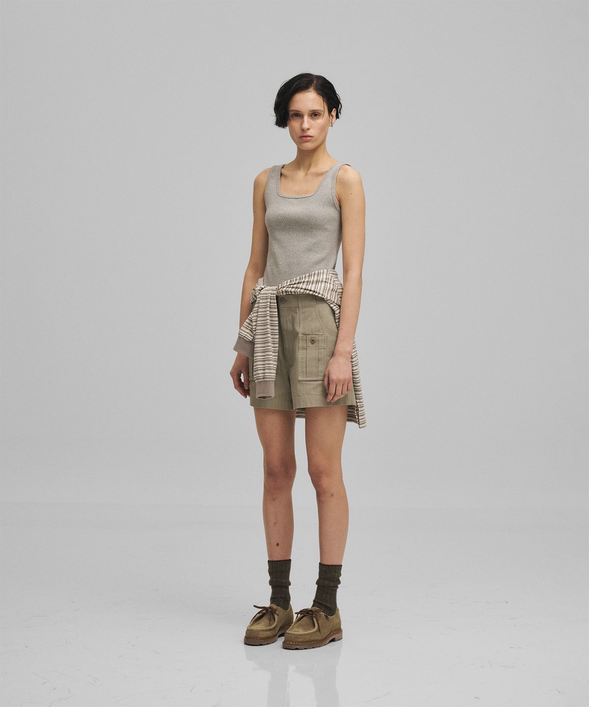 어나더오피스 우먼(ANOTHER OFFICE WOMEN) w. Scoop Neck Tank (Heather Gray)