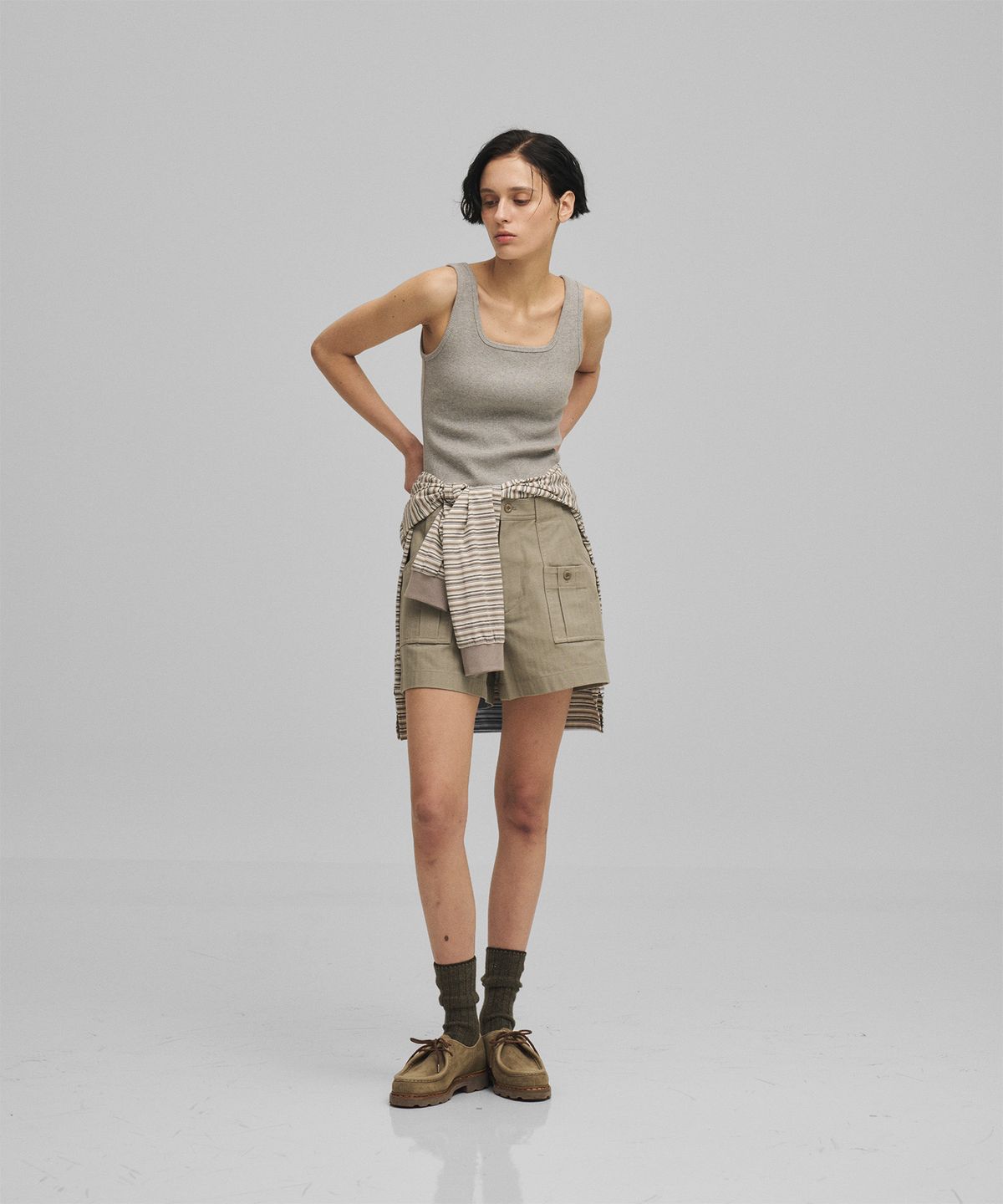 어나더오피스 우먼(ANOTHER OFFICE WOMEN) w. Scoop Neck Tank (Heather Gray)