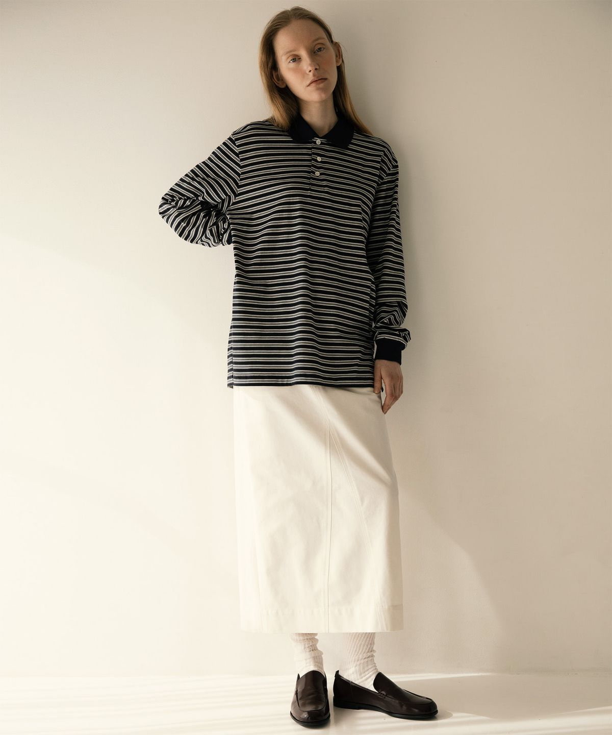 어나더오피스 우먼(ANOTHER OFFICE WOMEN) w. Brief Rugby Tee (Navy)