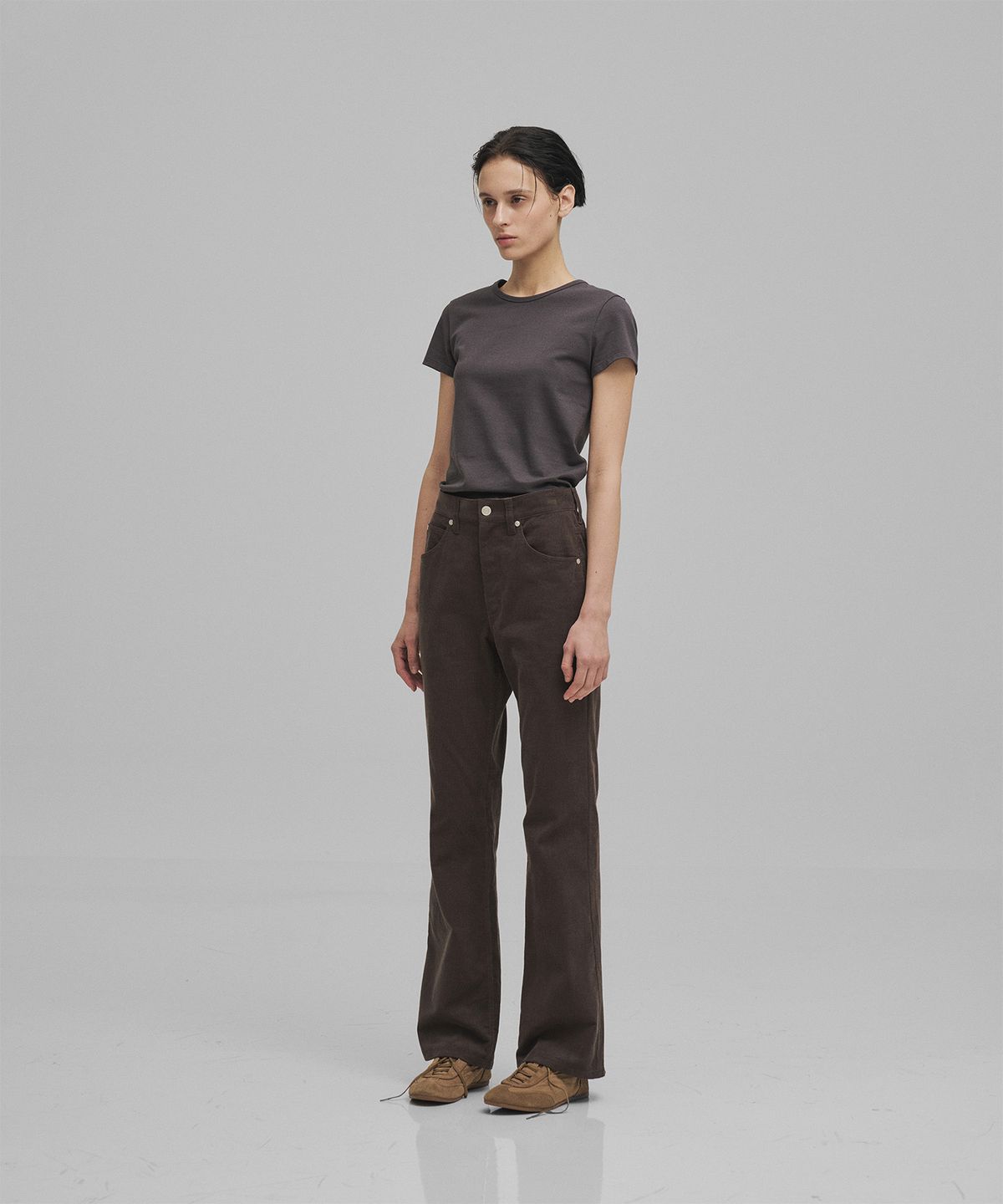 어나더오피스 우먼(ANOTHER OFFICE WOMEN) w. Stretch Slimfit Tee (Charcoal)