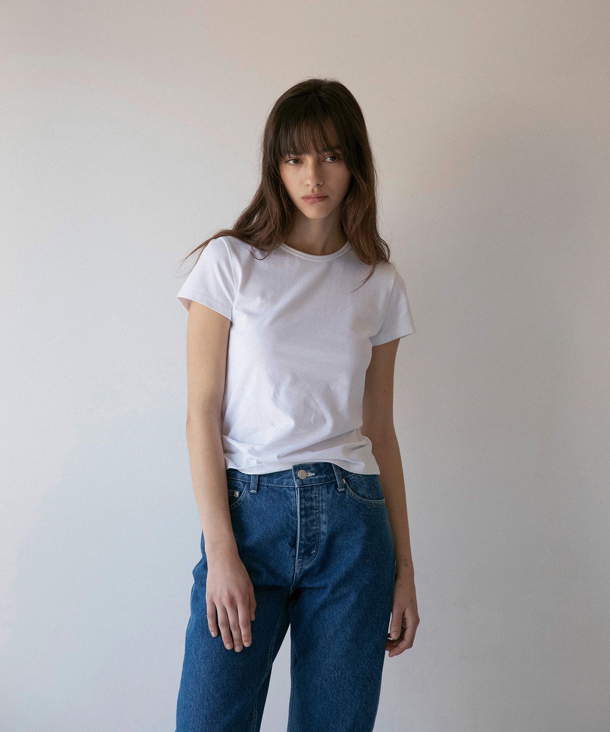 어나더오피스 우먼(ANOTHER OFFICE WOMEN) w. Stretch Slimfit Tee (White)
