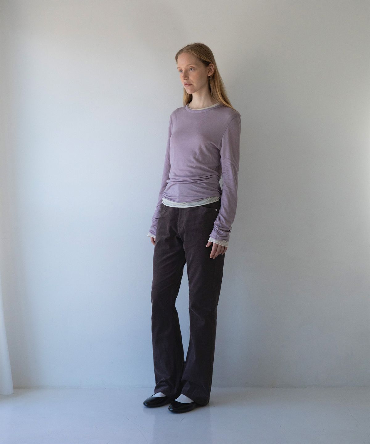 어나더오피스 우먼(ANOTHER OFFICE WOMEN) w. Tencel Sheer Rib Tee (Morado)