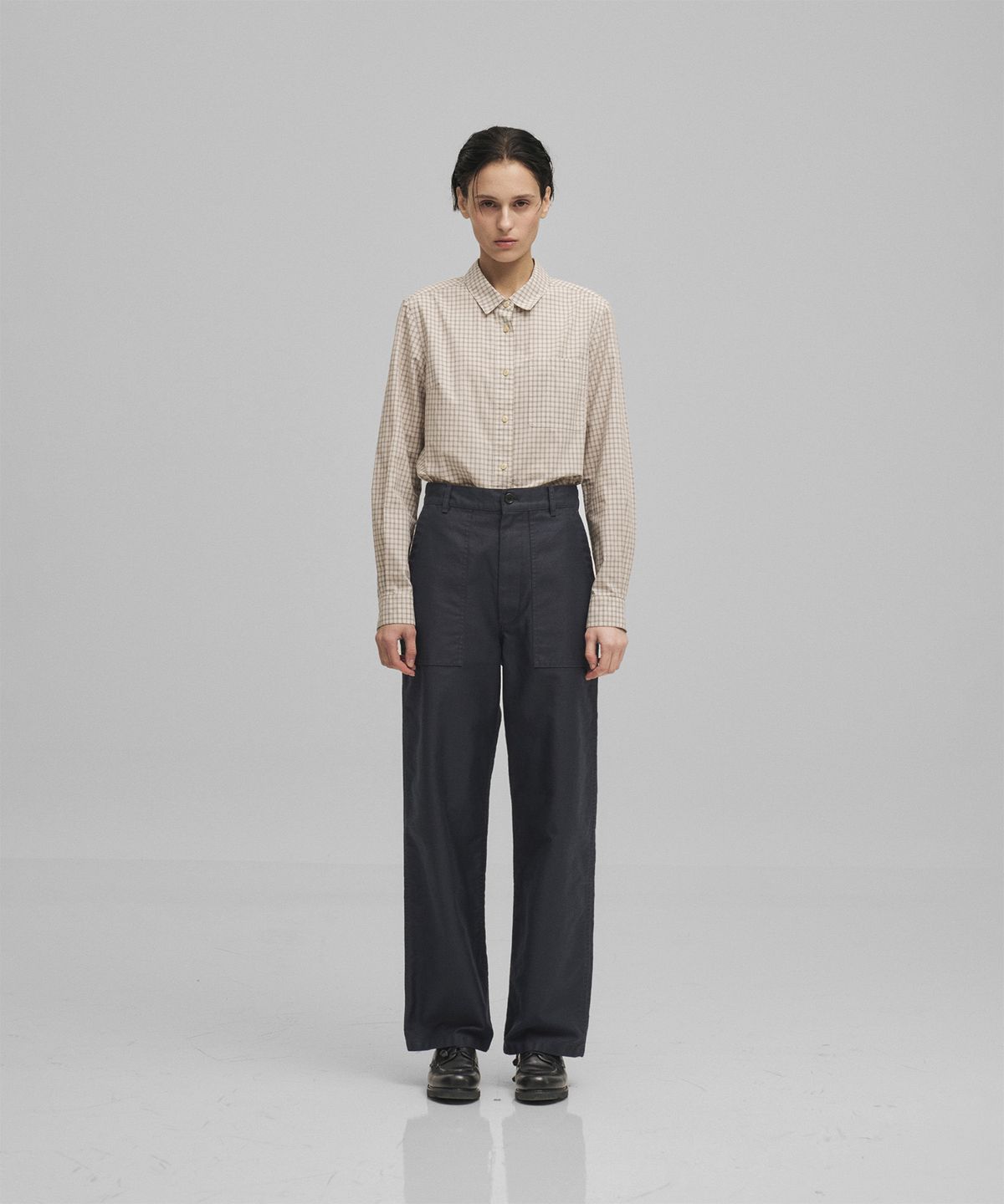어나더오피스 우먼(ANOTHER OFFICE WOMEN) w. Solid Check Shirt (Ecru)