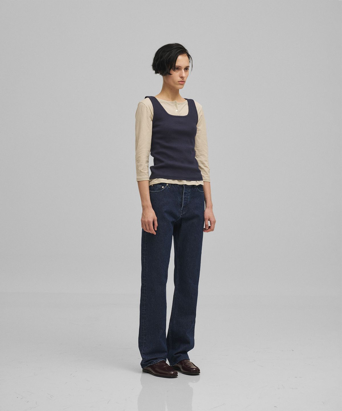 어나더오피스 우먼(ANOTHER OFFICE WOMEN) w. Scoop Neck Tank (Navy)