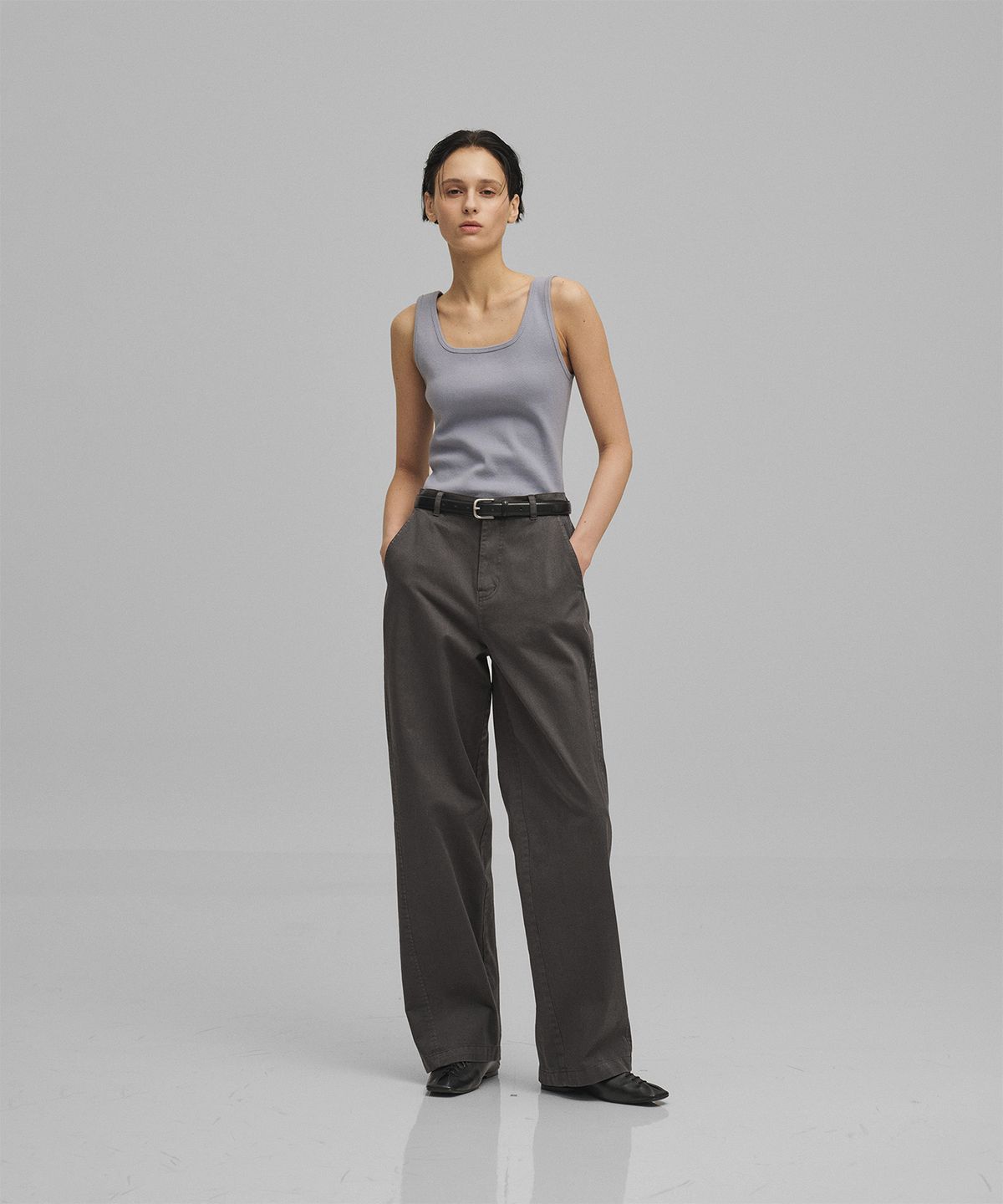 어나더오피스 우먼(ANOTHER OFFICE WOMEN) w. Scoop Neck Tank (Azure Gray)