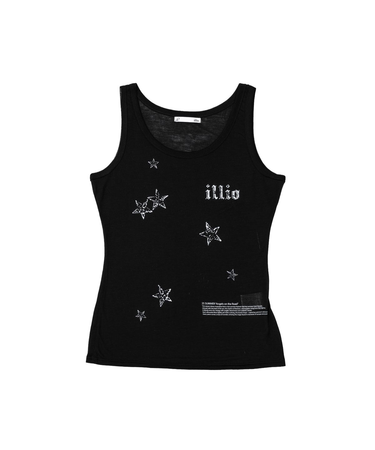 일리오(ILLIO) Black vintage star tencel sleeveless top