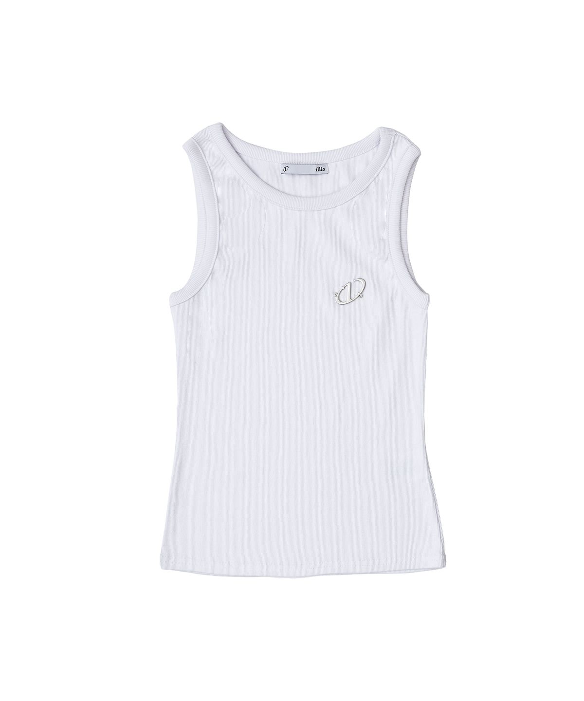 일리오(ILLIO) White Symbol ribbed sleeveless top