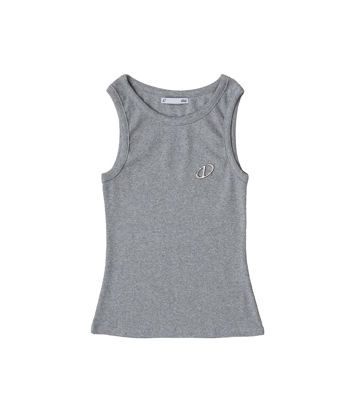 일리오(ILLIO) Gray Symbol ribbed sleeveless top