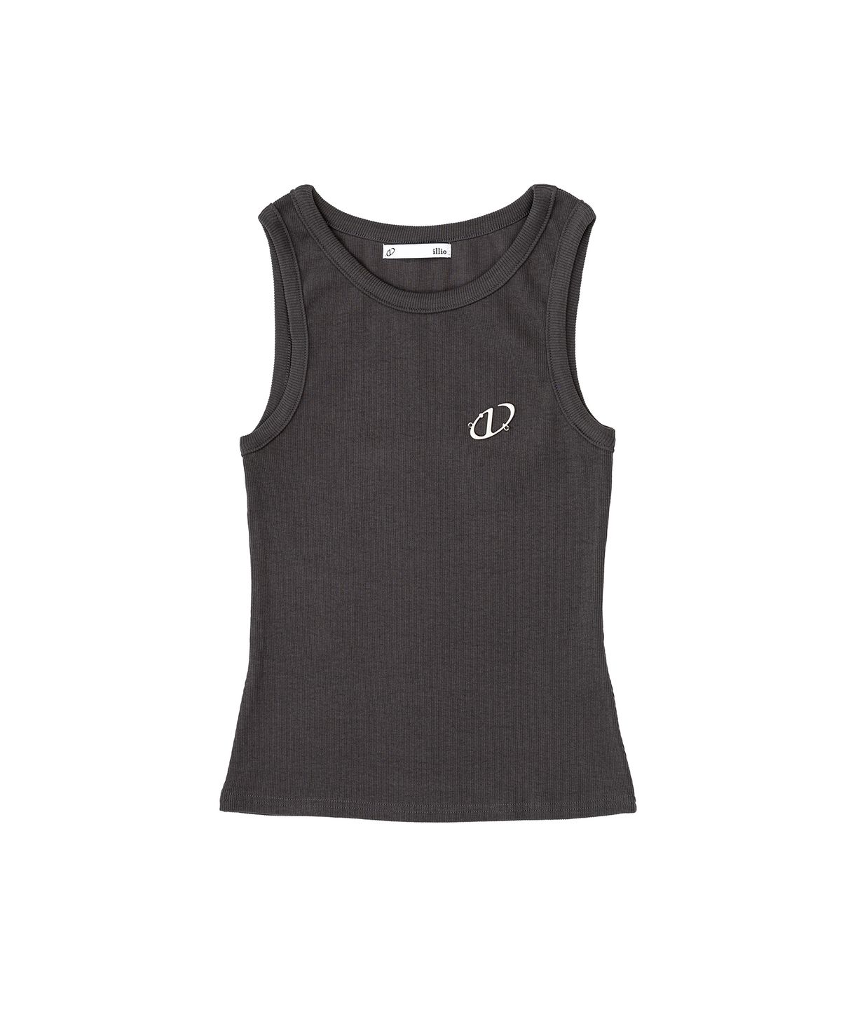 일리오(ILLIO) Charcoal Symbol ribbed sleeveless top