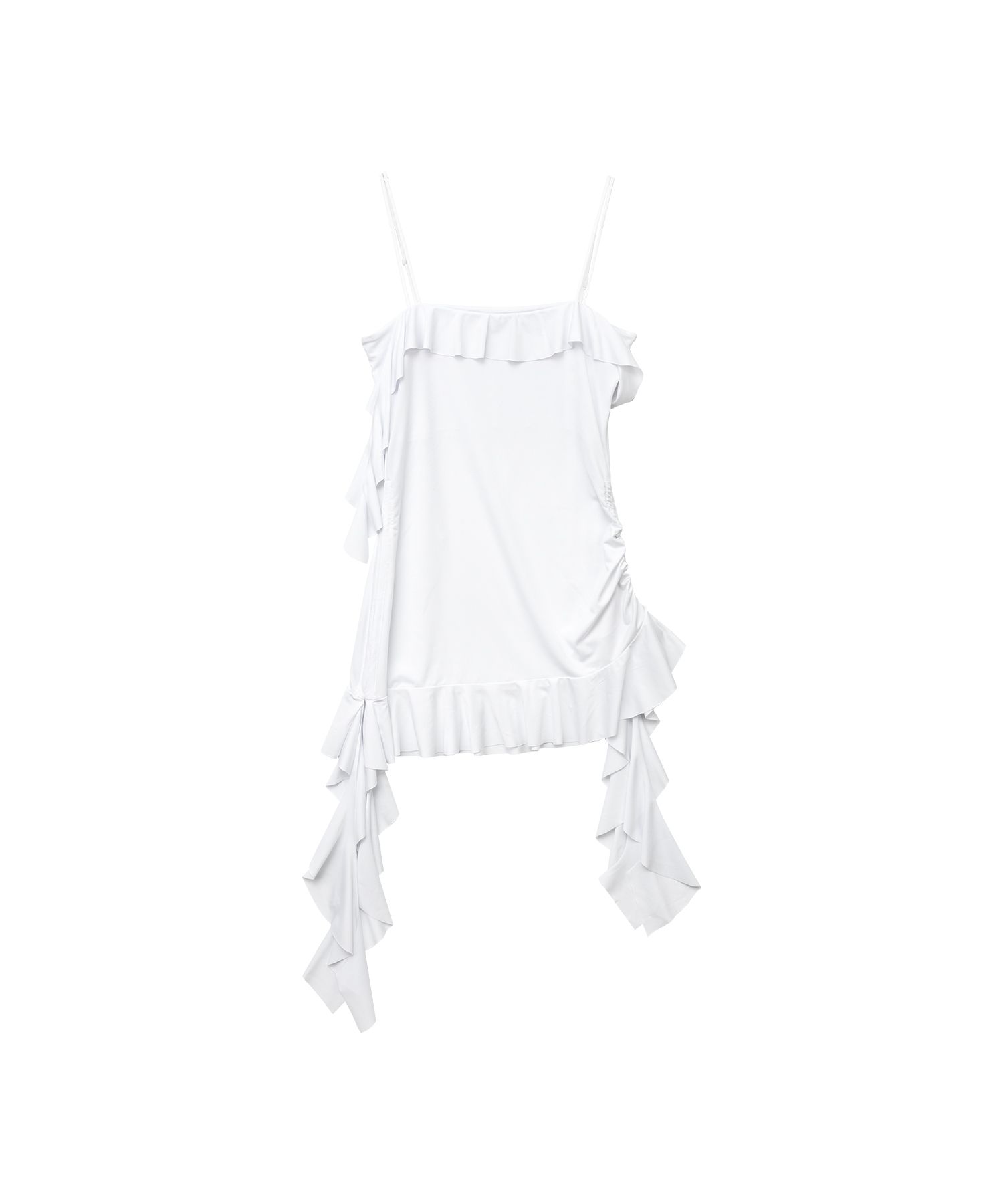★2025SS新作★illio★dots ruffle drawstring top MUSINSA | ILLIO White solid ruffle drawstring top