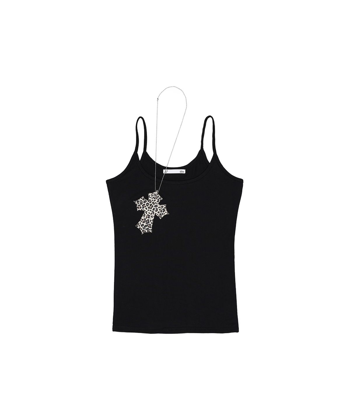 일리오(ILLIO) Black leopard cross necklace sleeveless (long)