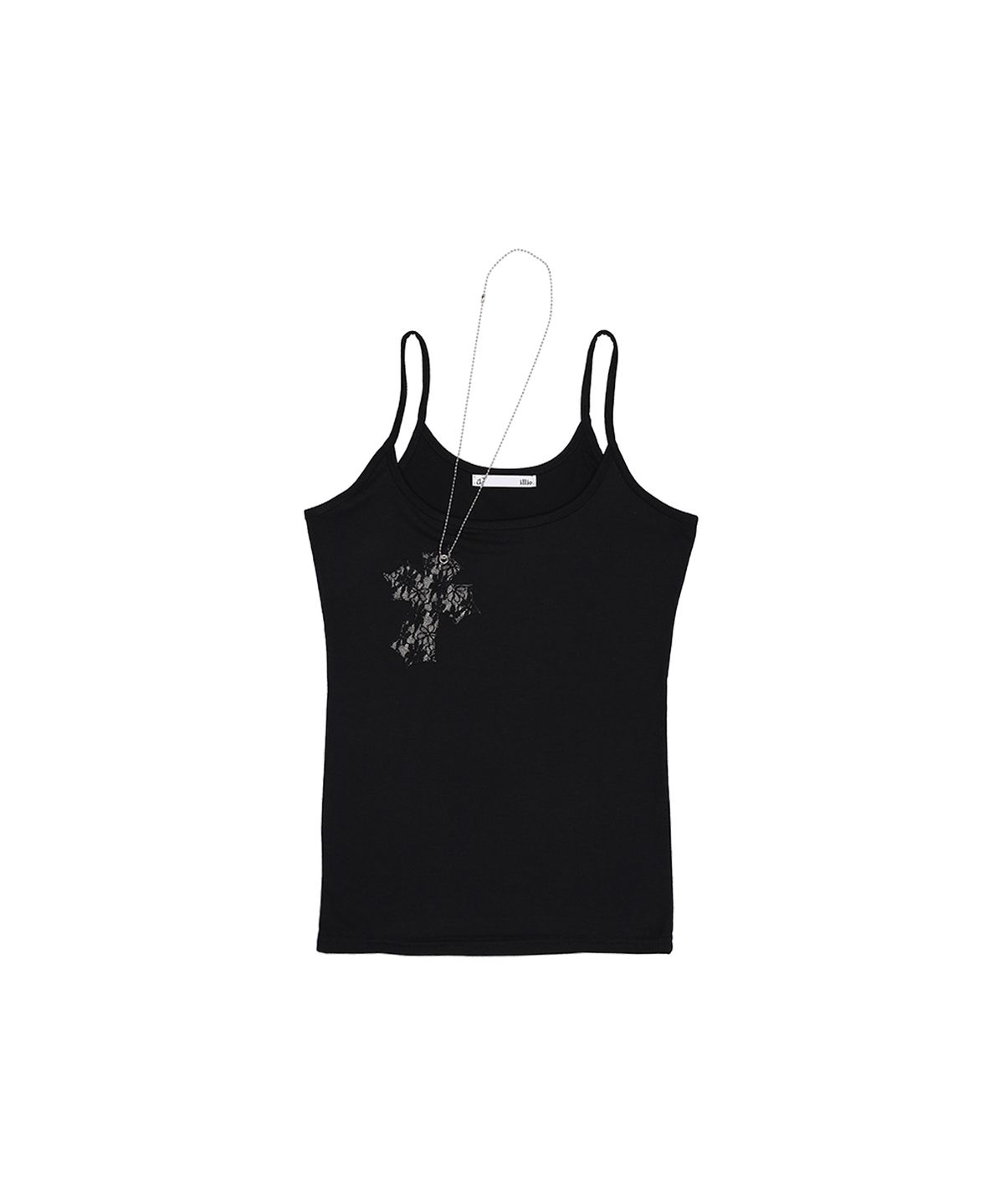 일리오(ILLIO) Black lace cross necklace sleeveless (long)