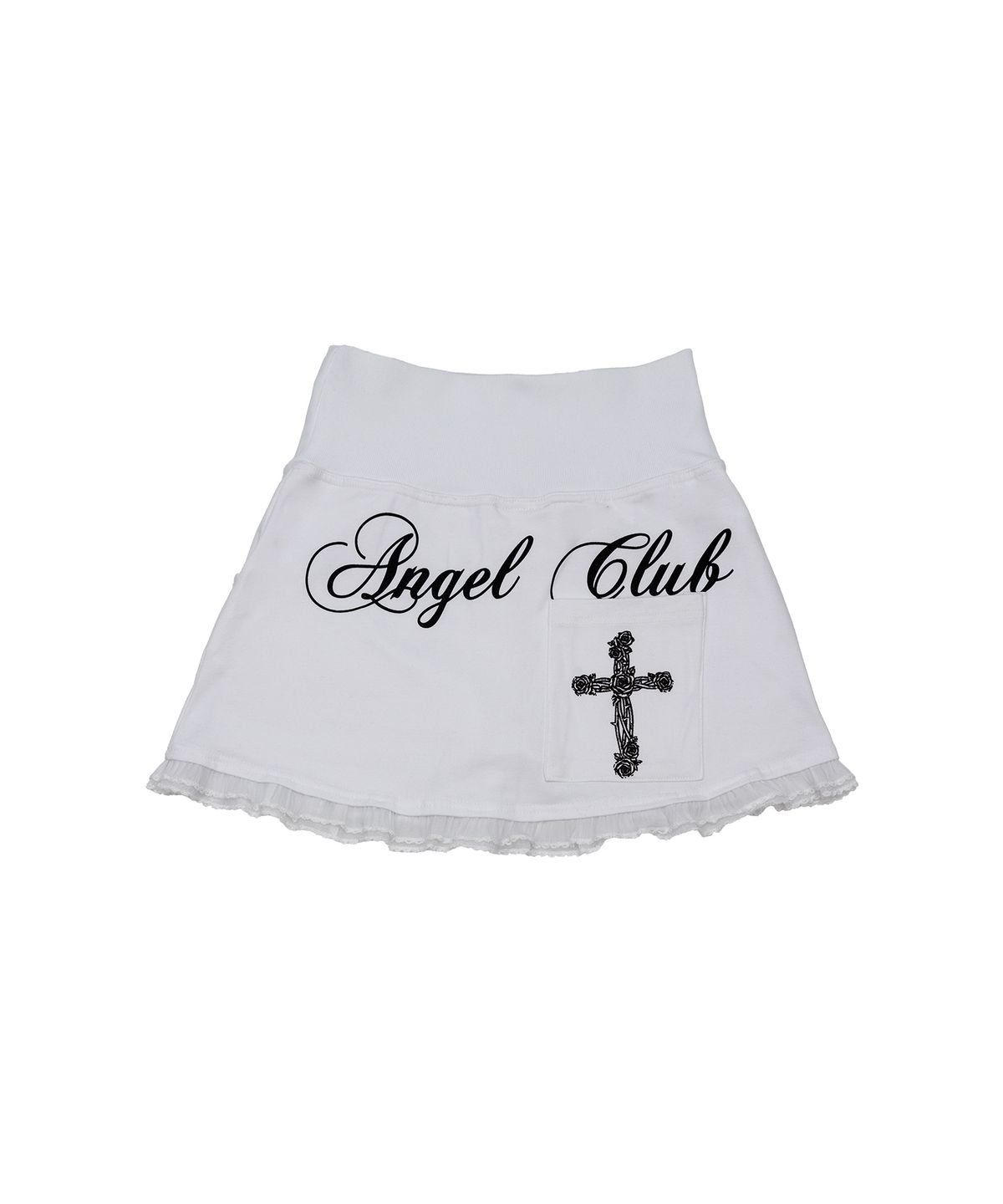 일리오(ILLIO) White Angel lace folded waist skirt