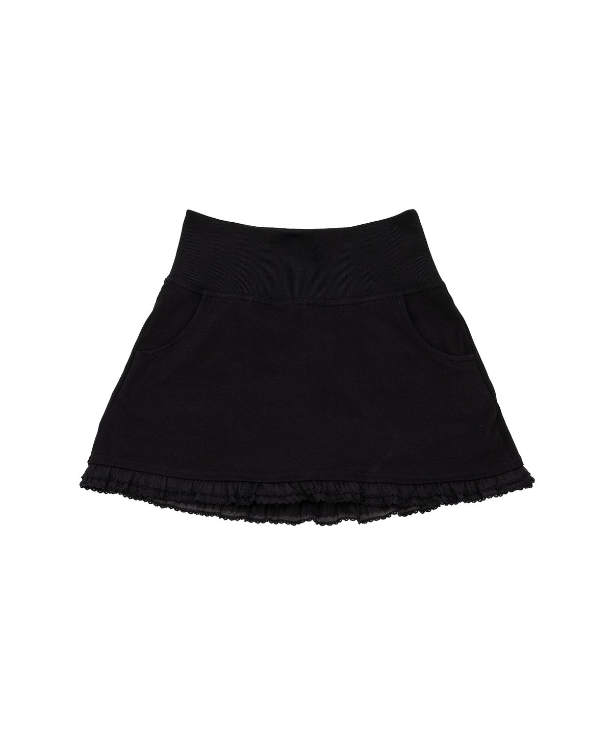 일리오(ILLIO) Black Angel lace folded waist skirt