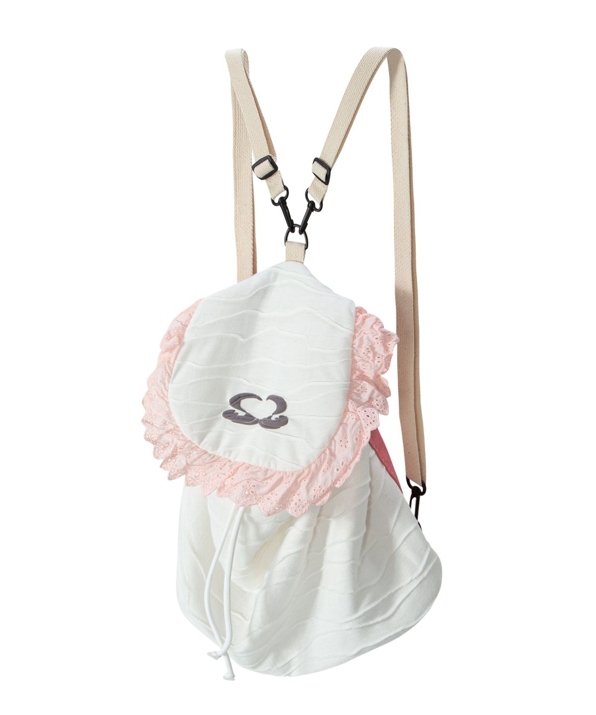 미스룰즈(MISSLULZ) Grandma s Apron String Bag White Pink