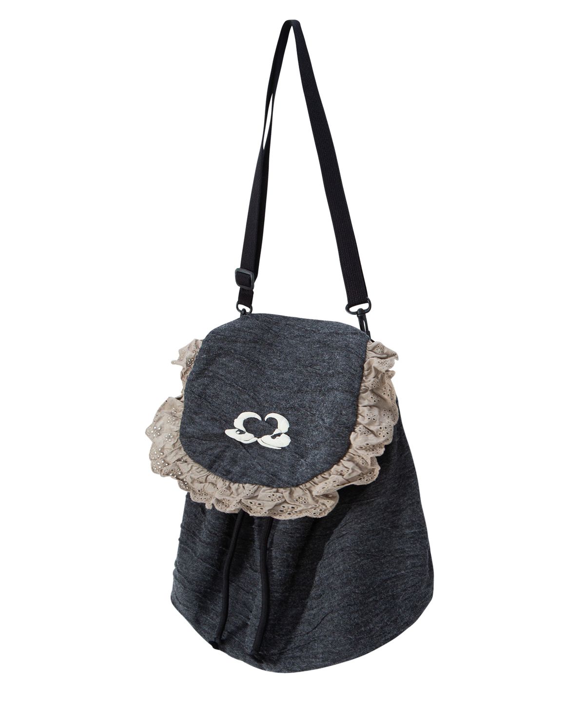 미스룰즈(MISSLULZ) Grandma s Apron String Bag Charcoal Mocha