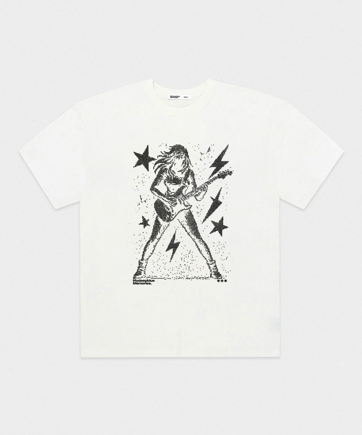 마이딥블루메모리즈(MY DEEP BLUE MEMORIES) ROCK STAR OVER T-SHIRTS (WHITE)