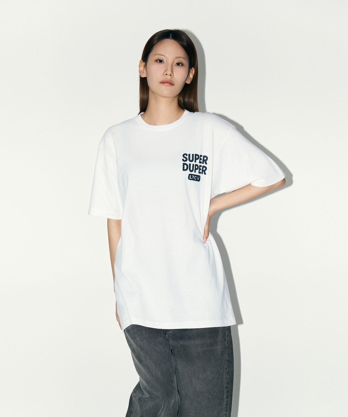 라이프타임콜렉티브(LIFETIMECOLLECTIVE) 슈퍼두퍼 반팔 티셔츠 화이트