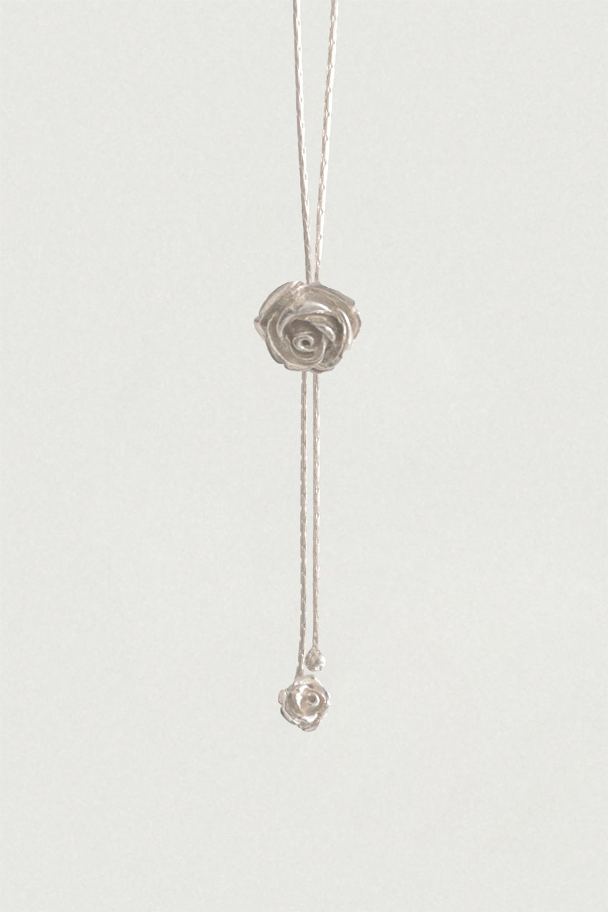 페어오브러브(PAIR OF LOVE) [925SILVER]DOUBLE FLOWER DROP NECKLACE
