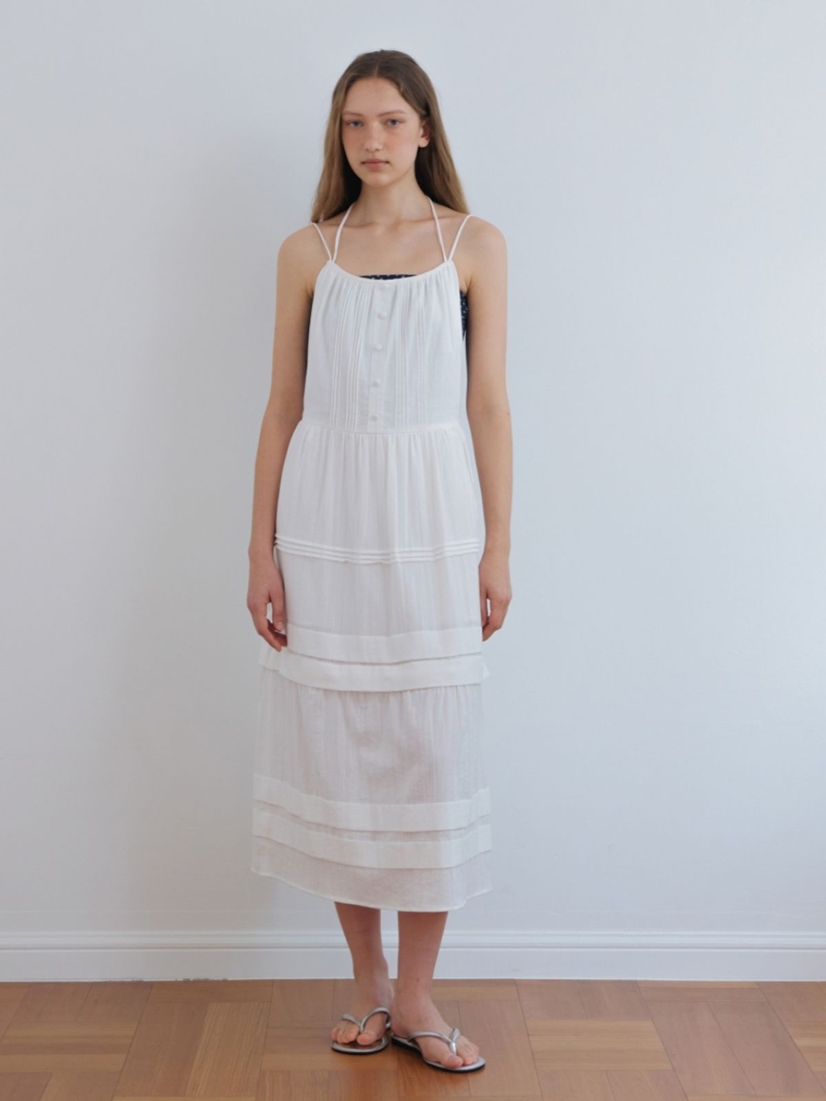 어나우트(UNNOUT) DETACHABLE COTTON MAXI DRESS IVORY