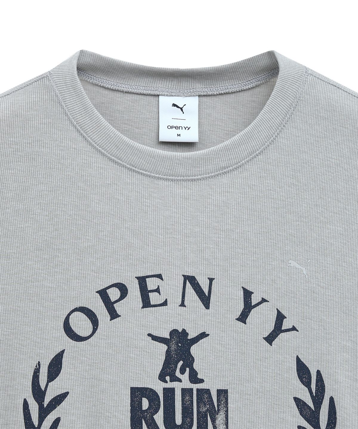 푸마(PUMA) 푸마 x OPEN YY 하프 슬리브 탑 - 그레이 / 950523-02
