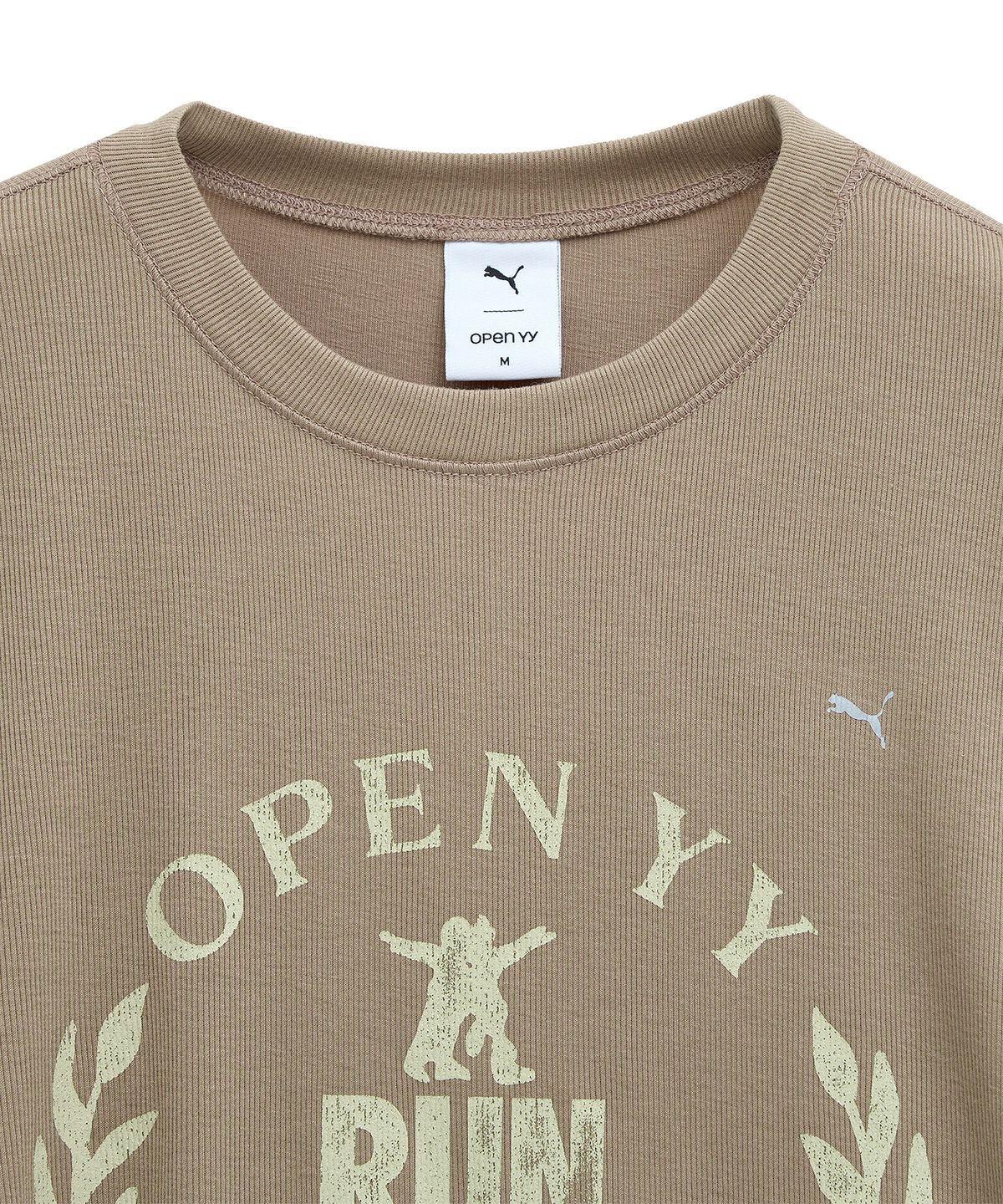 푸마(PUMA) 푸마 x OPEN YY 하프 슬리브 탑 - 데저트더스트 / 950523-04