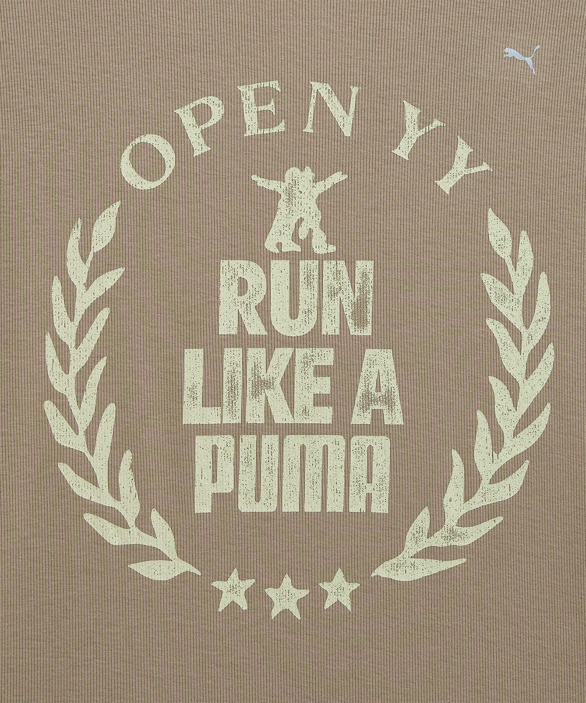 푸마(PUMA) 푸마 x OPEN YY 하프 슬리브 탑 - 데저트더스트 / 950523-04